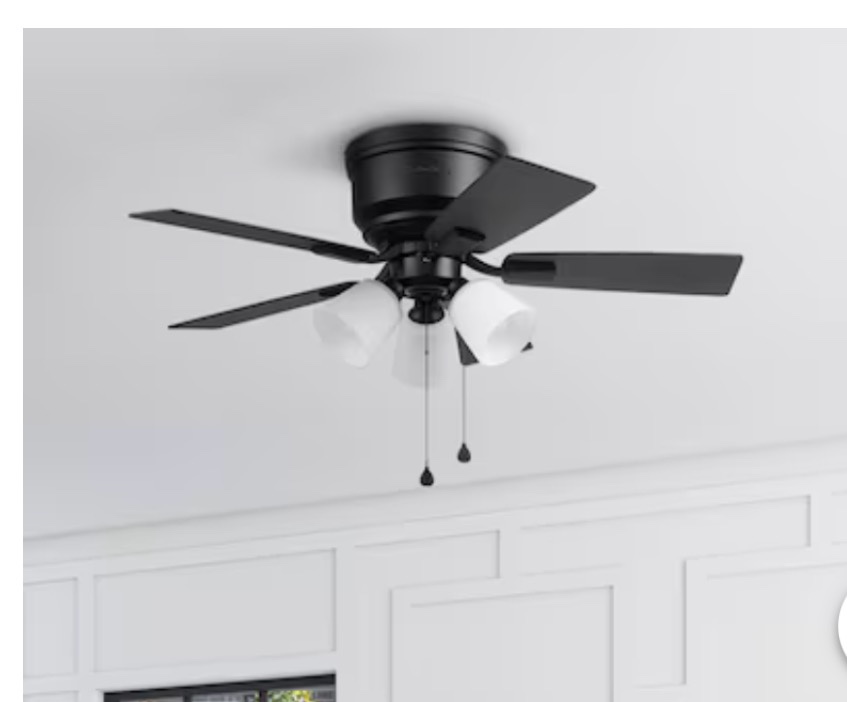 bought last week harbor breeze coachman easy2hang 42-in matte black with matte black/dark chocolate