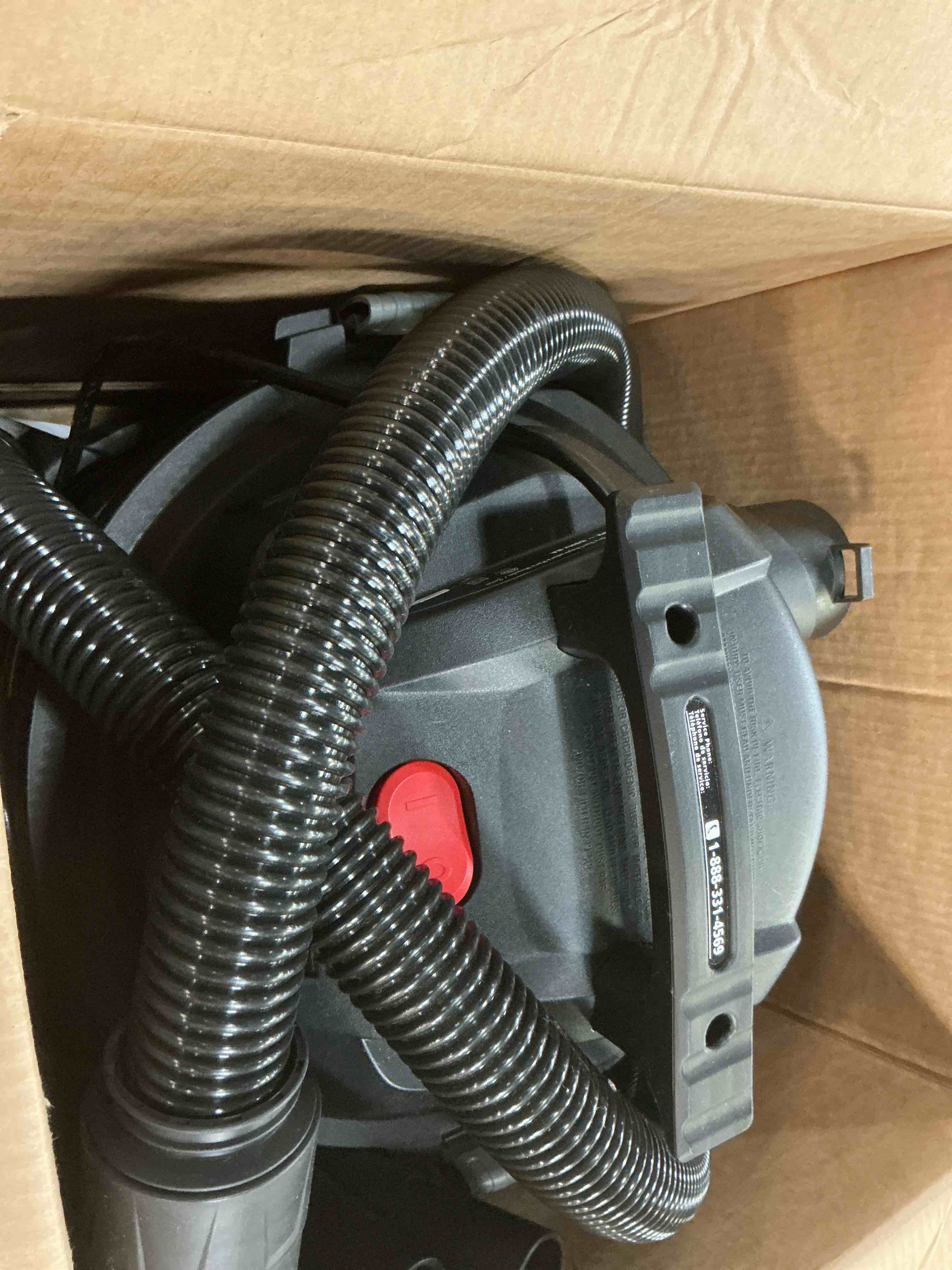 Condition photo showing As Is for craftsman 5-gallon 4 hp corded wet/dry shop vacuum with accessories included