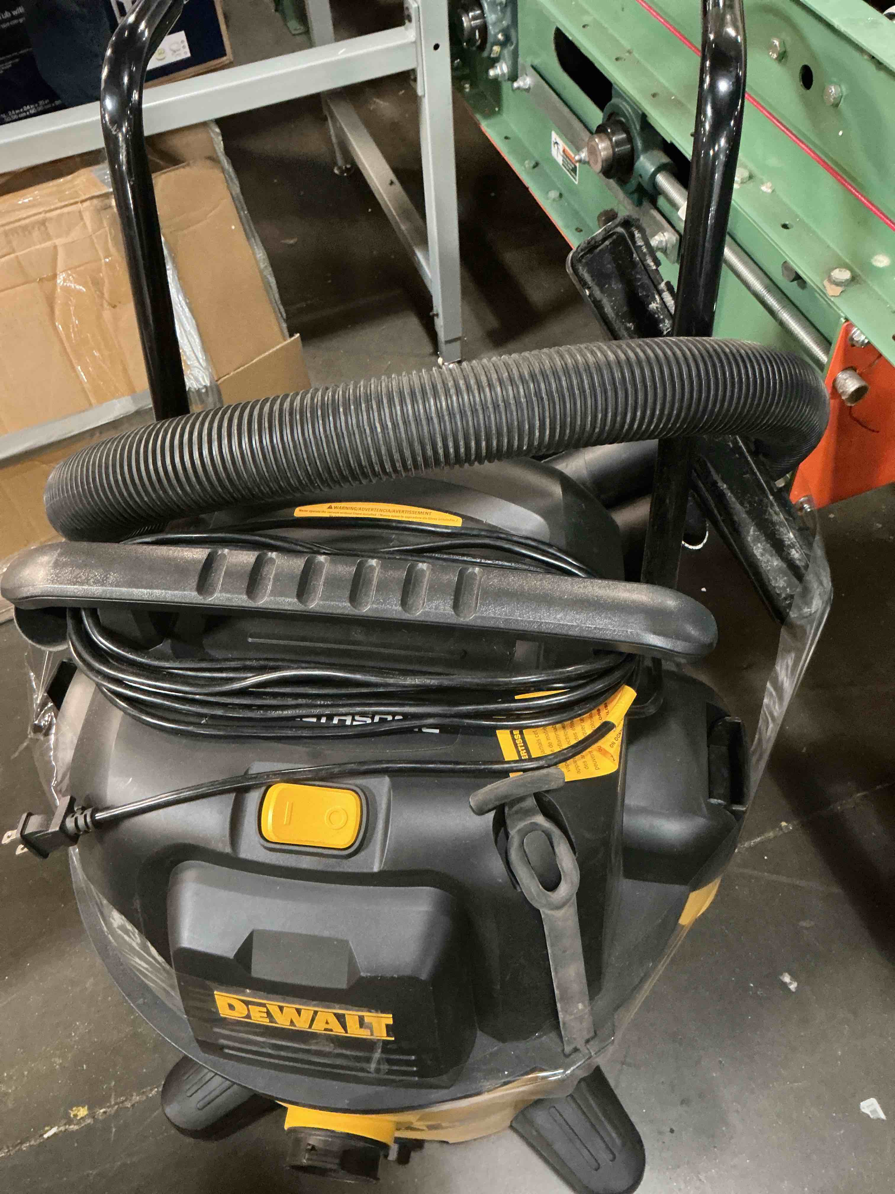 Condition photo showing As Is for dewalt stealthsonic quiet 16-gallon 6.5 hp corded wet/dry shop vacuum with