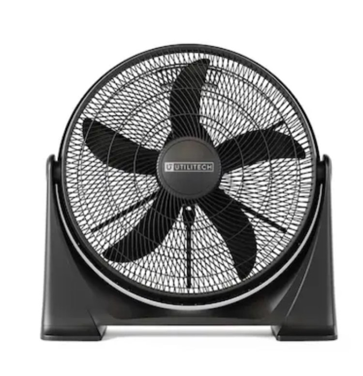  utilitech 20-in high velocity indoor box fan, in black
