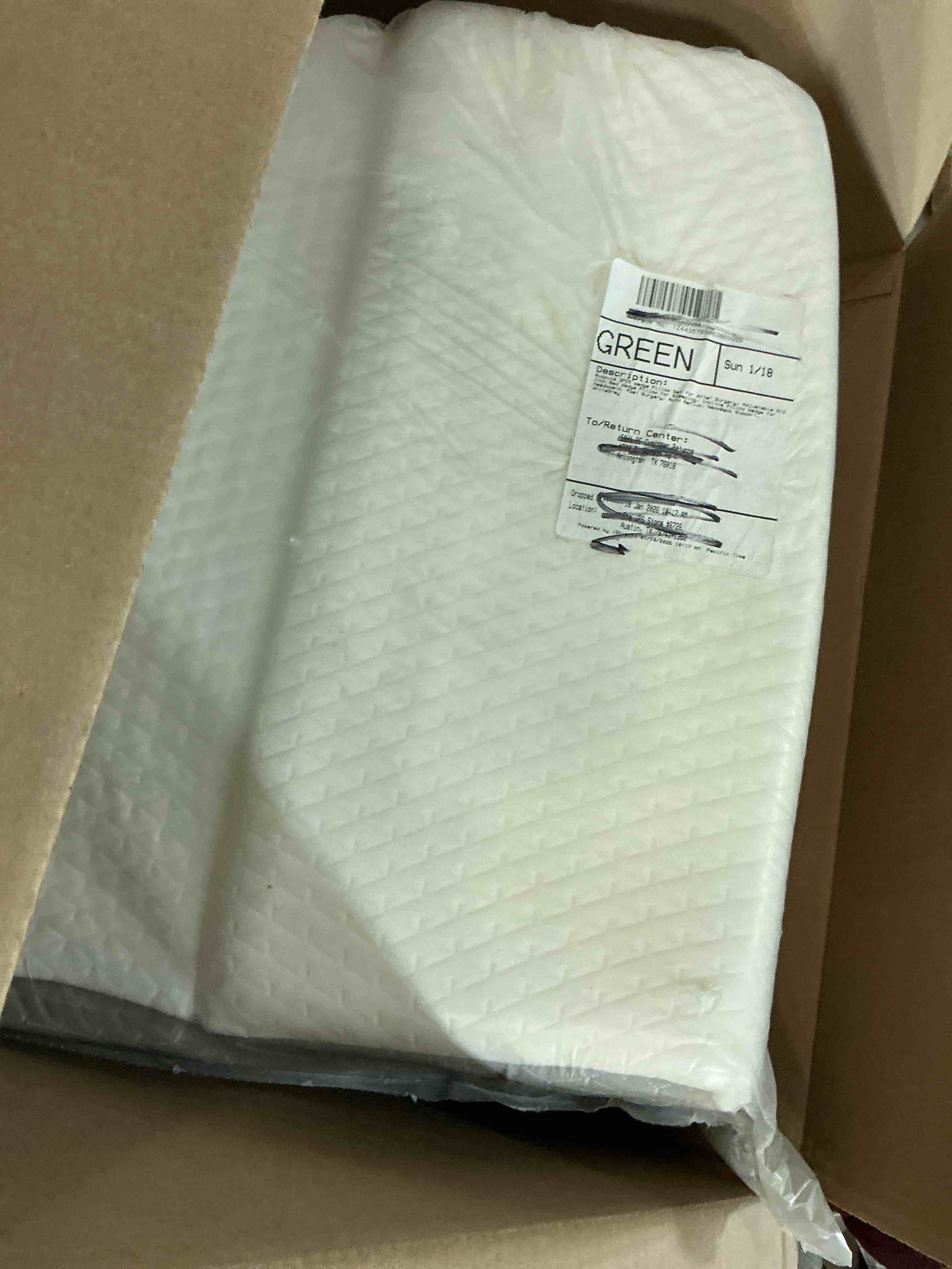 Condition photo showing Good Condition for 3pcs wedge pillow set for after surgery, adjustable 9&12 inch bed wedge pillow for sleeping, incline pillow wedge for headboard, post surgery, acid reflux, neck&back support, white/grey white/grey adjustable 9&12 inch + 1 head pillow