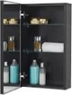 fundin medicine cabinet 14 x 24 inches mirror size, recessed or surface mount, black aluminum bathroom wall cabinet with mirror and adjustable shelves