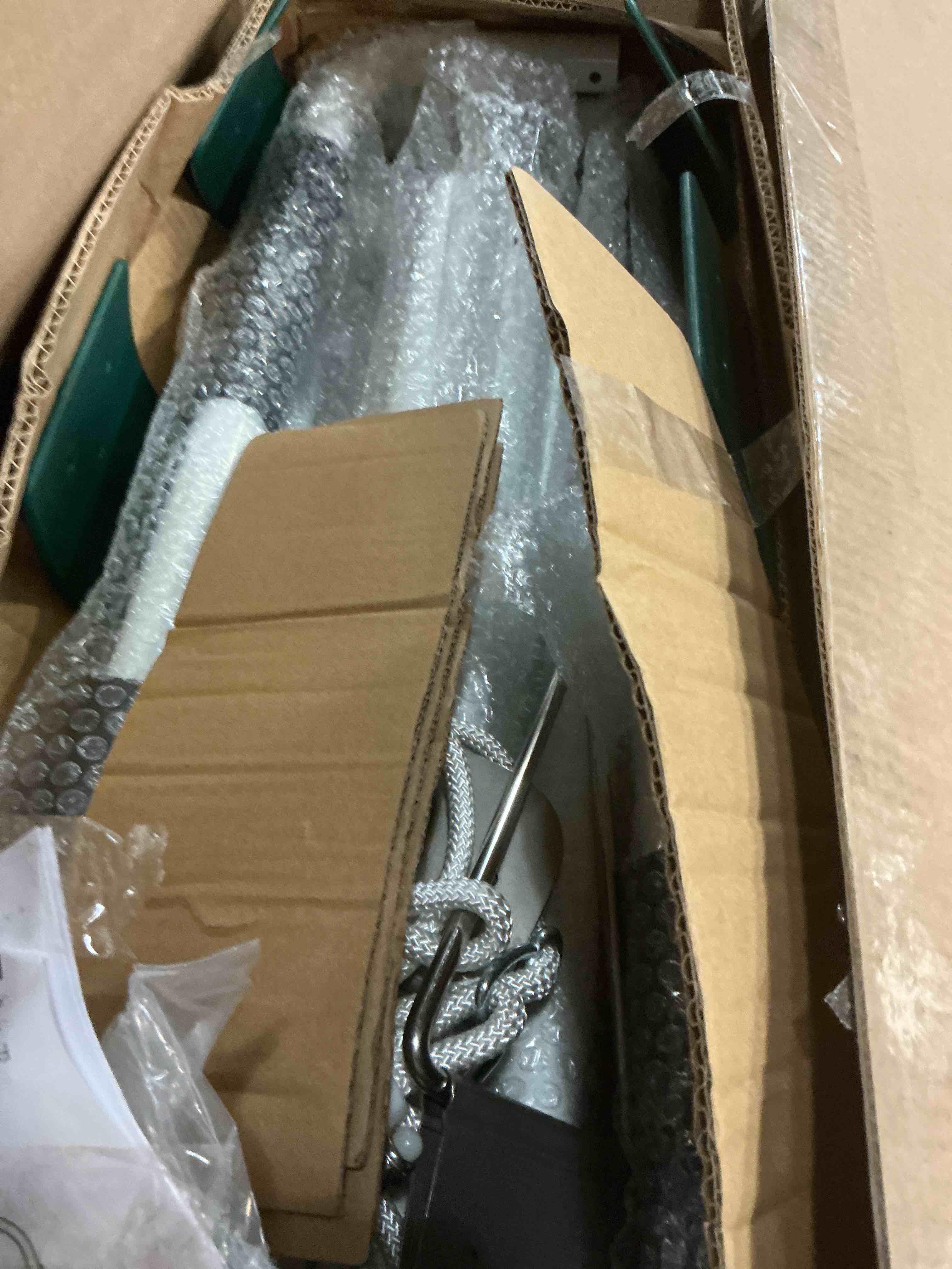 Condition photo showing Good Condition for hapfan toddler swing with stand, heavy duty baby indoor outdoor swing set with safety harness, foldable metal frame, 55lbs capacity cotton canvas seat