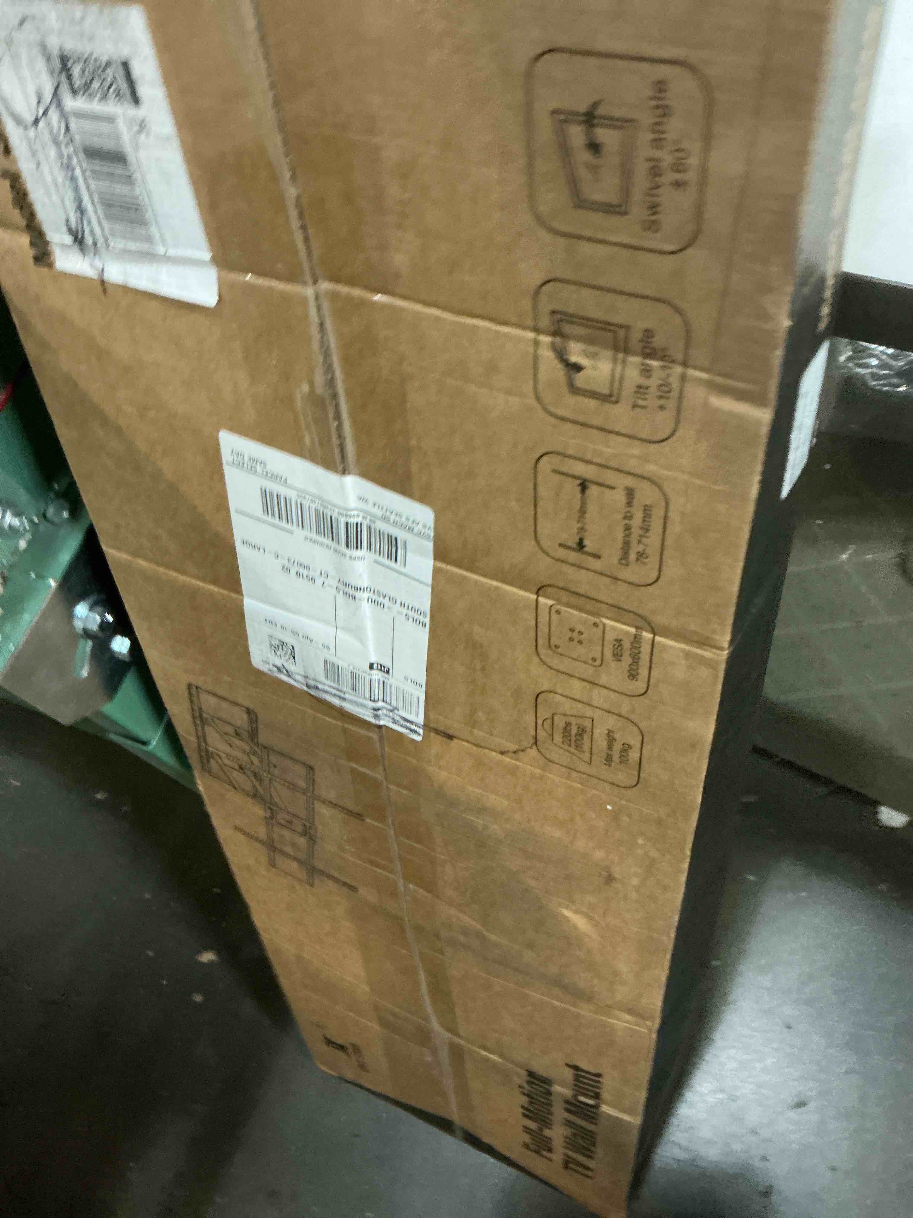 Condition photo showing New/Like New for usx star 85 98 100 120 inch ul listed heavy duty full motion tv wall mount for 60-120 inch large tvs, holds 220lbs, max vesa 900x600mm, 28" articulating arms extension, swivel & tilt, fit 24" studs 60-120"