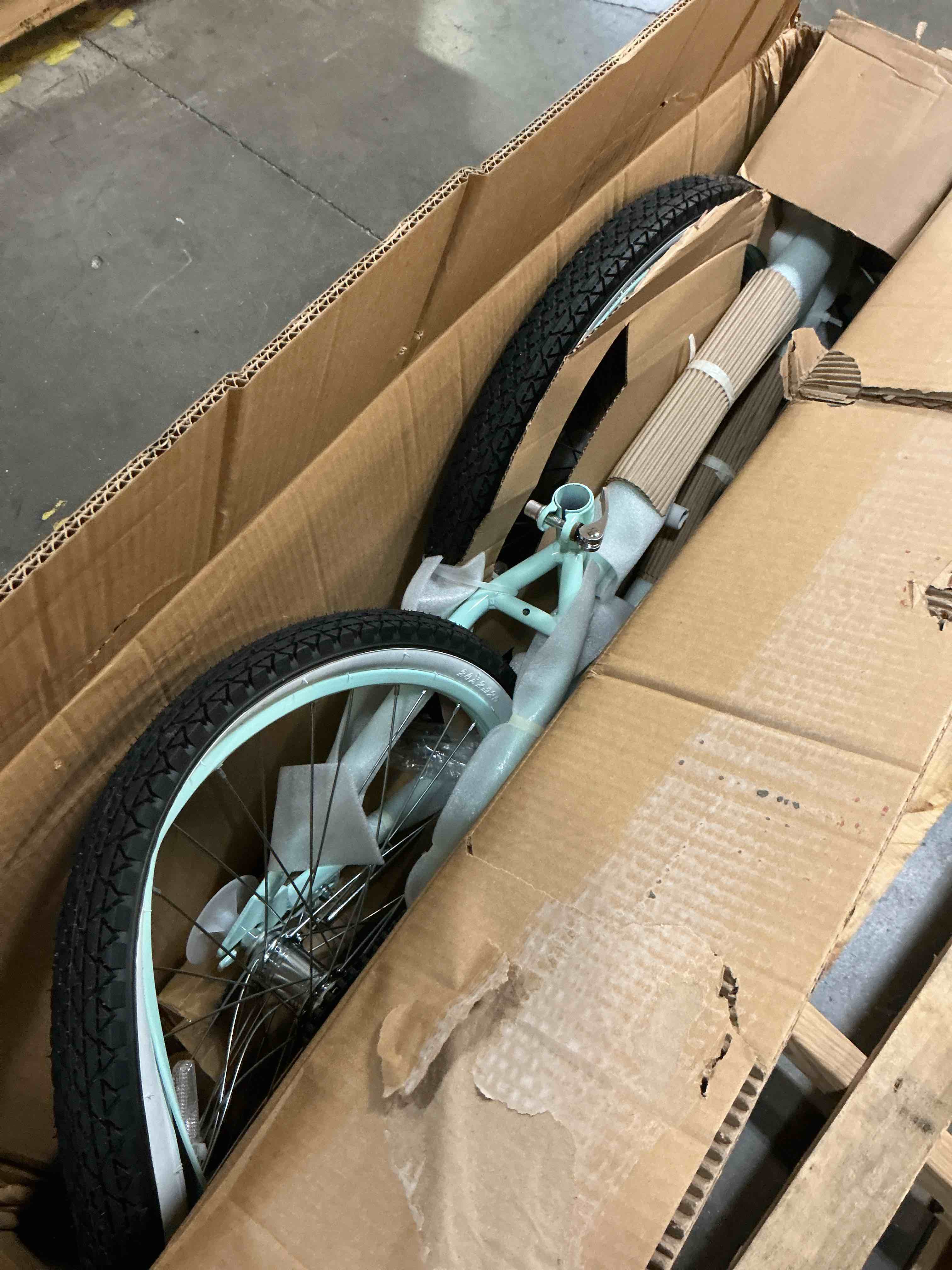 Condition photo showing As Is for joystar 20" 24" 26" beach cruiser bike for girls, boys, mens and womens, single speed kids cruiser bikes with coaster brake, multiple colors mint green 24 inch with coaster brake