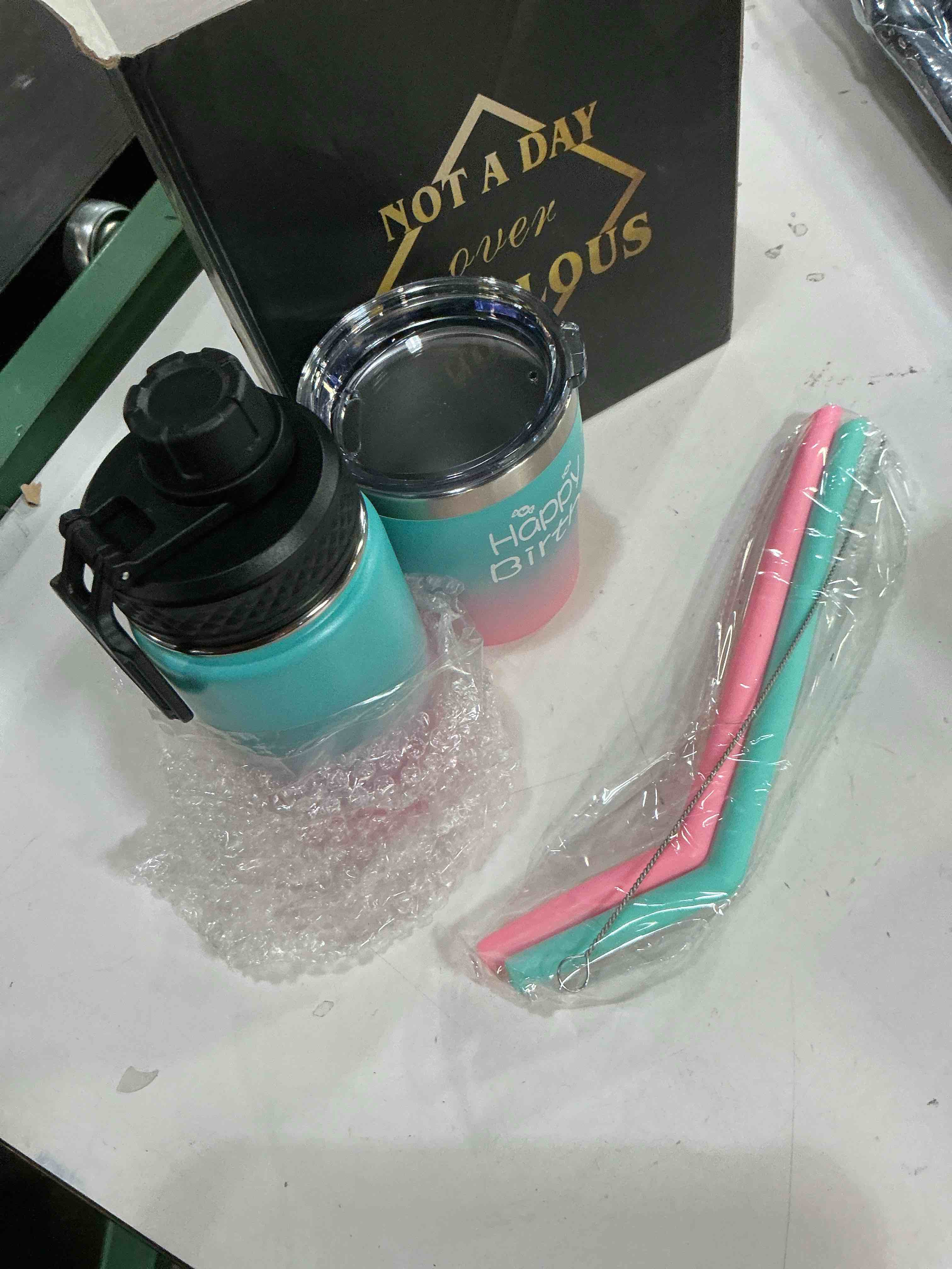 Condition photo showing New/Like New for verymerrymakering s 7th birthday bundle: water bottle  gifts  and ideas for a happy 7 year old s celebration!