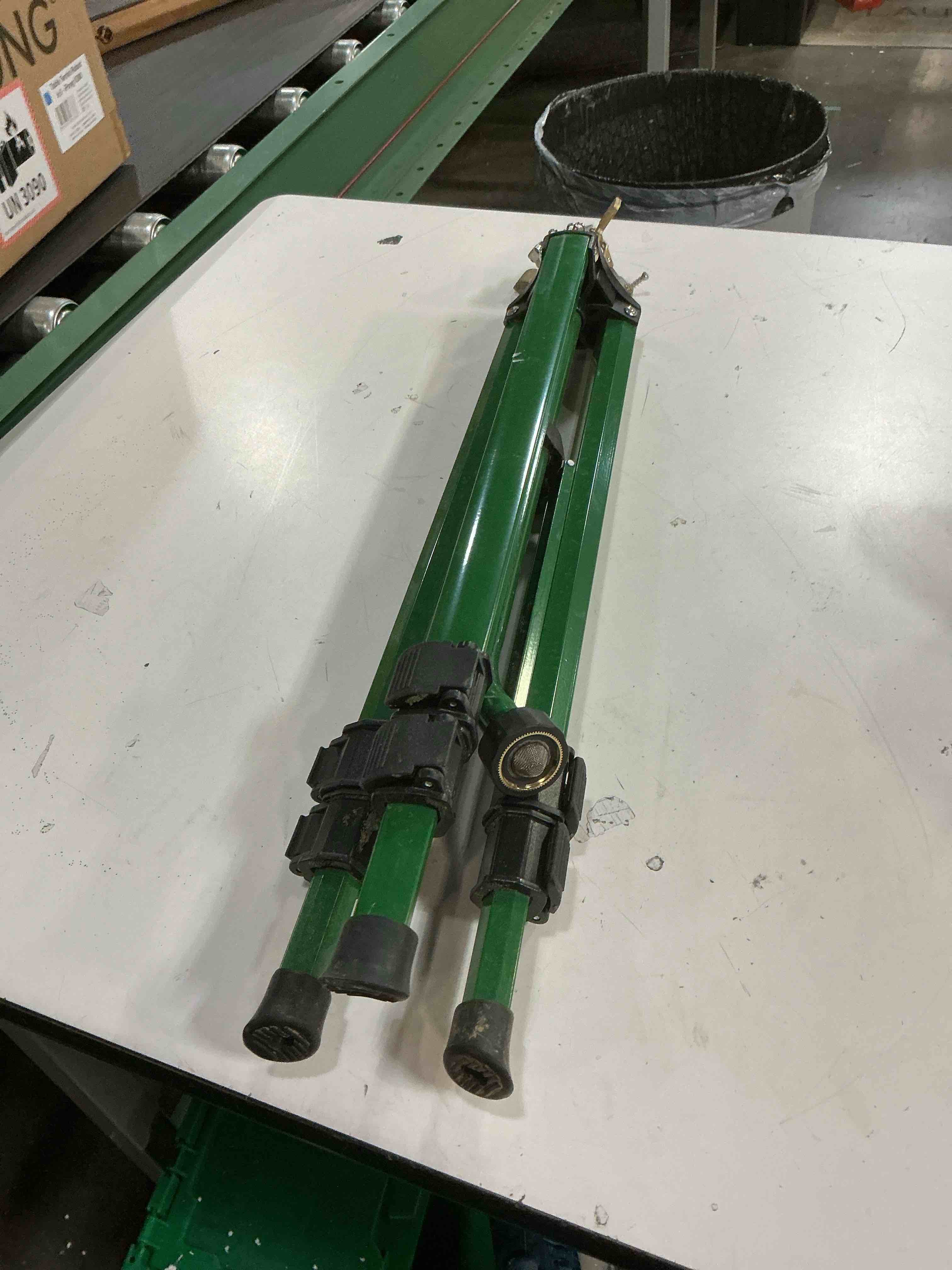 Condition photo showing As Is for orbit 1/2 -inch heavy-duty brass impact sprinkler on adjustable 22-48-inch metal tripod base