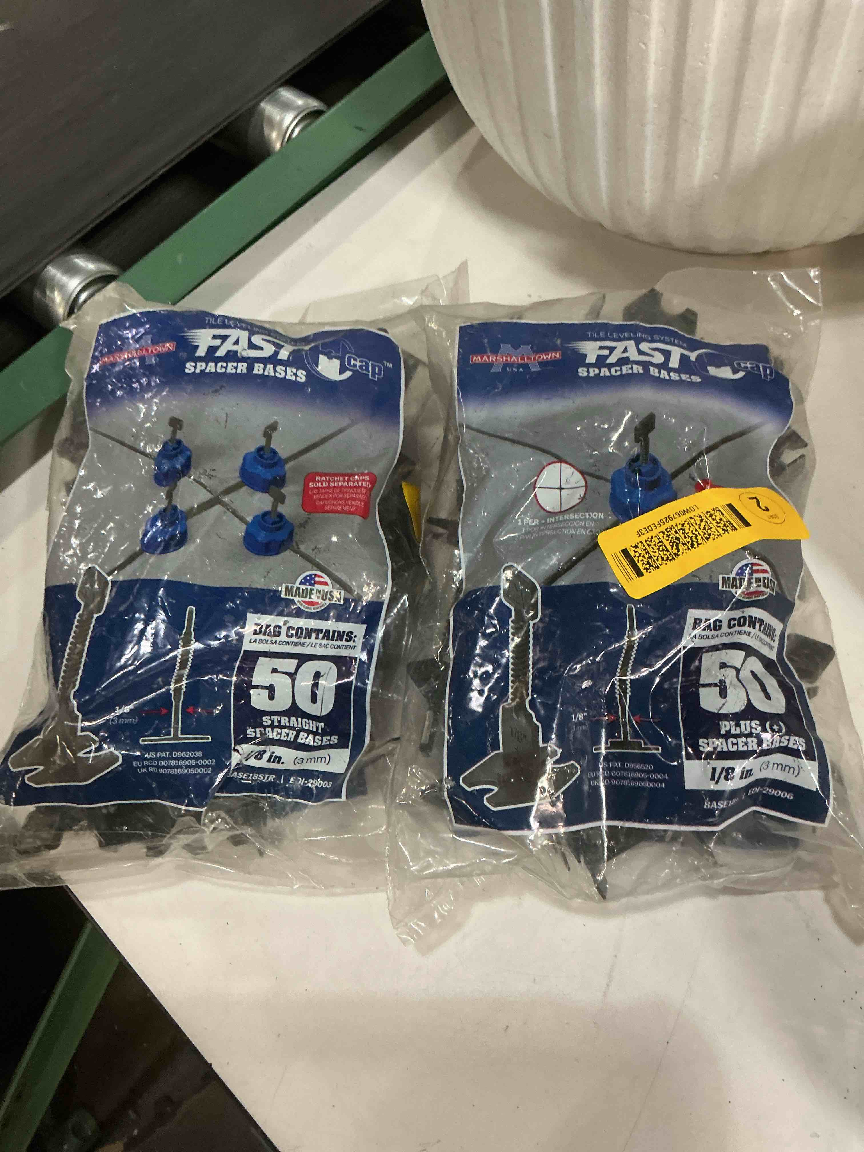 Condition photo showing Good Condition for marshalltown fastcap spacer bases, straight type 1/8" size, 50 quantity per pack, base18str
