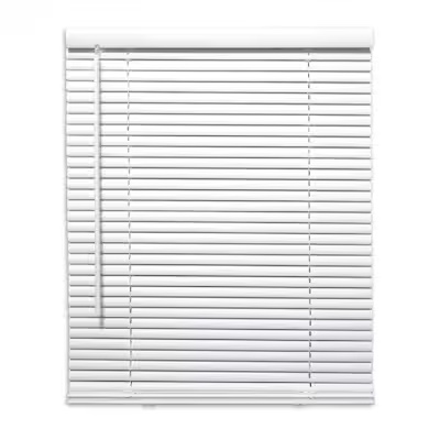 project source 1-in slat width 29-in x 64-in cordless white vinyl light filtering mini-blinds 889864