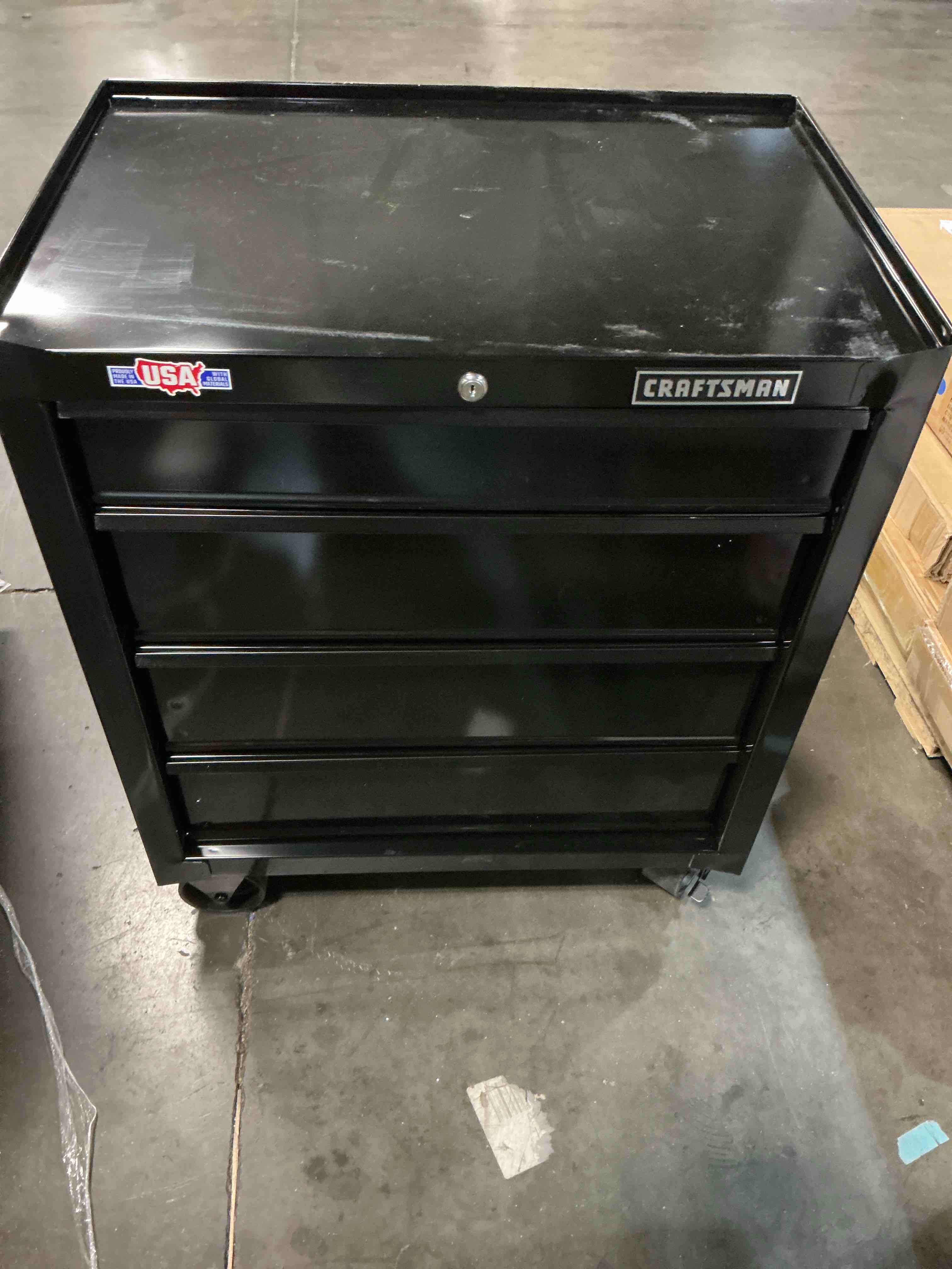 Condition photo showing As Is for craftsman 1000 series 26.07-in w x 17.49-in h x 12.1-in d 5 -drawer steel tool chest ( black )