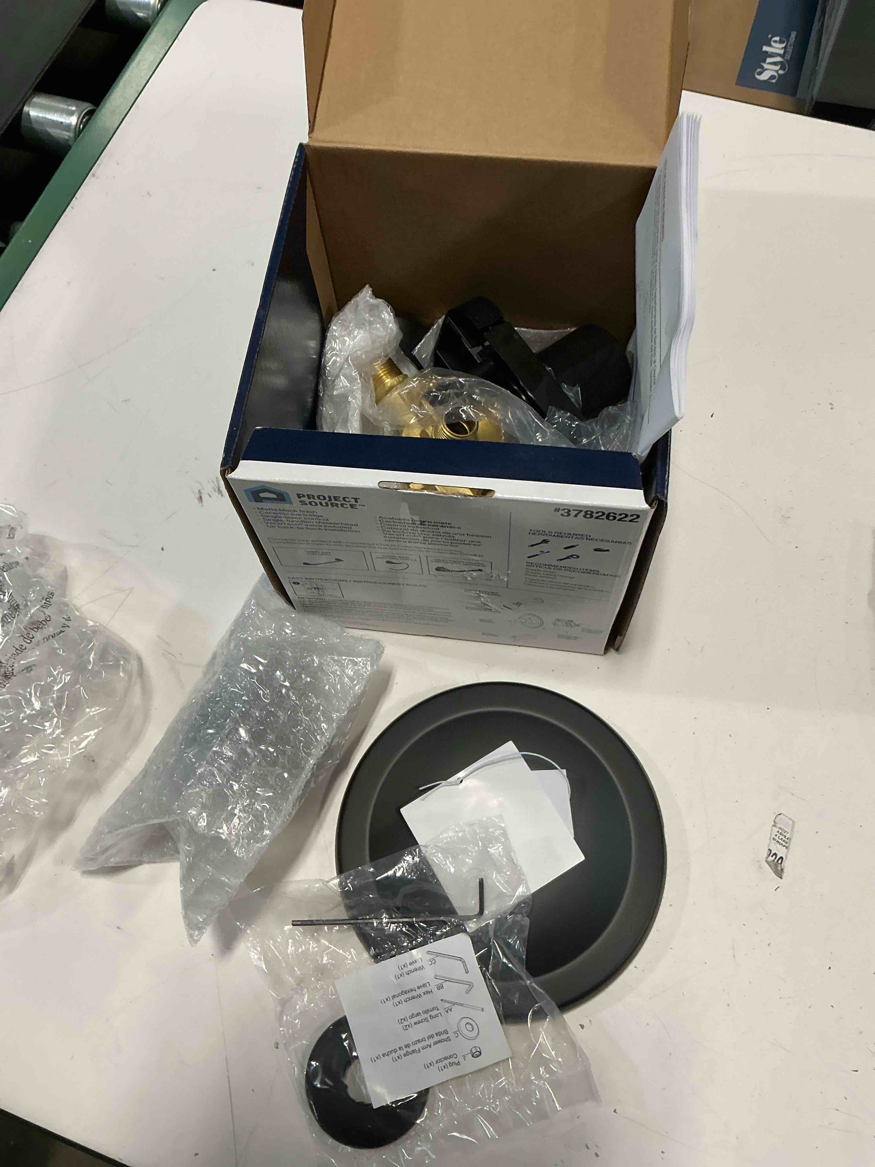 Condition photo showing Good Condition for  project source dover matte black 1-handle single function 2.756-in round bathtub and shower