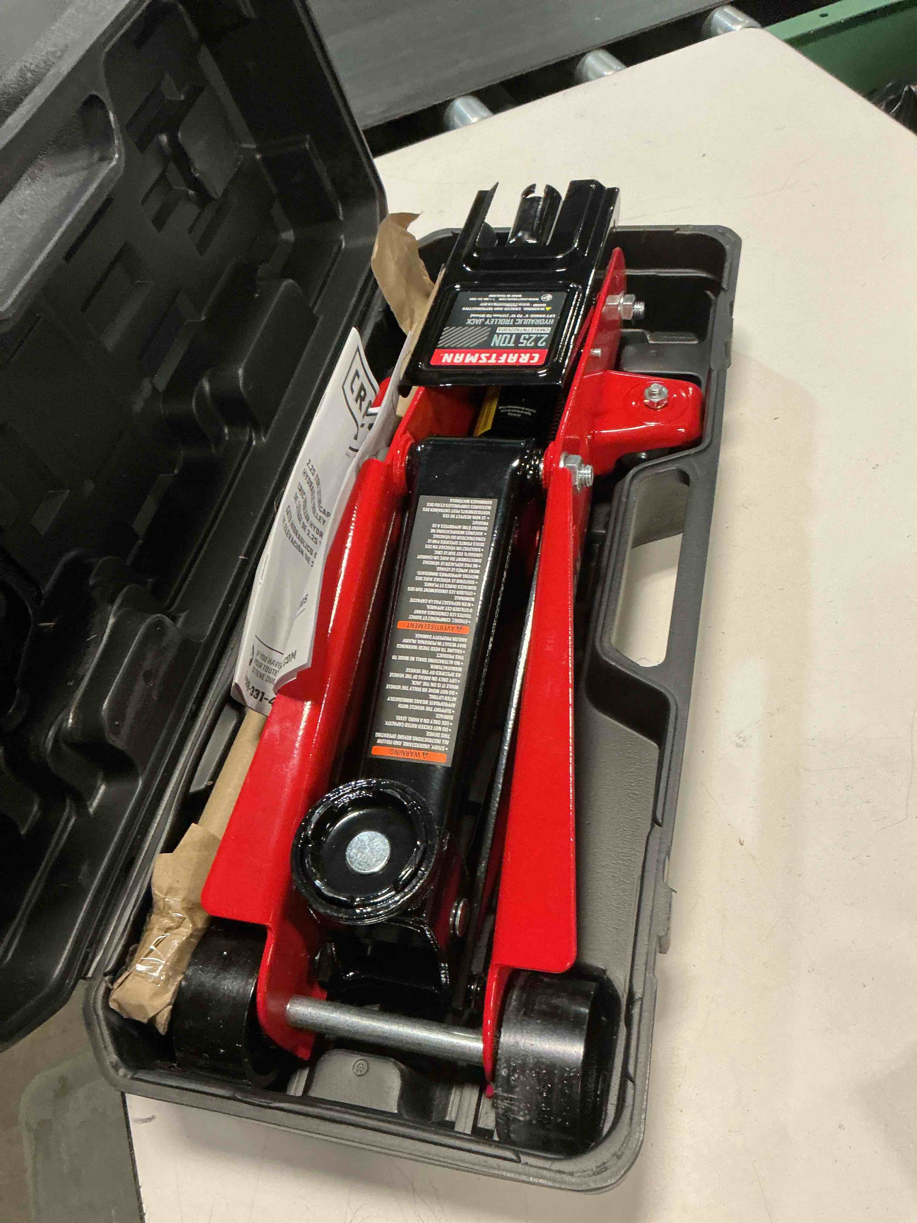 Condition photo showing Good Condition for craftsman black 2.25-ton steel hydraulic trolley jack
