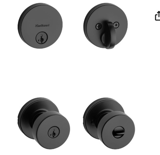 kwikset 991 pismo keyed entry knob and single cylinder deadbolt combo pack featuring smartkey in matte black