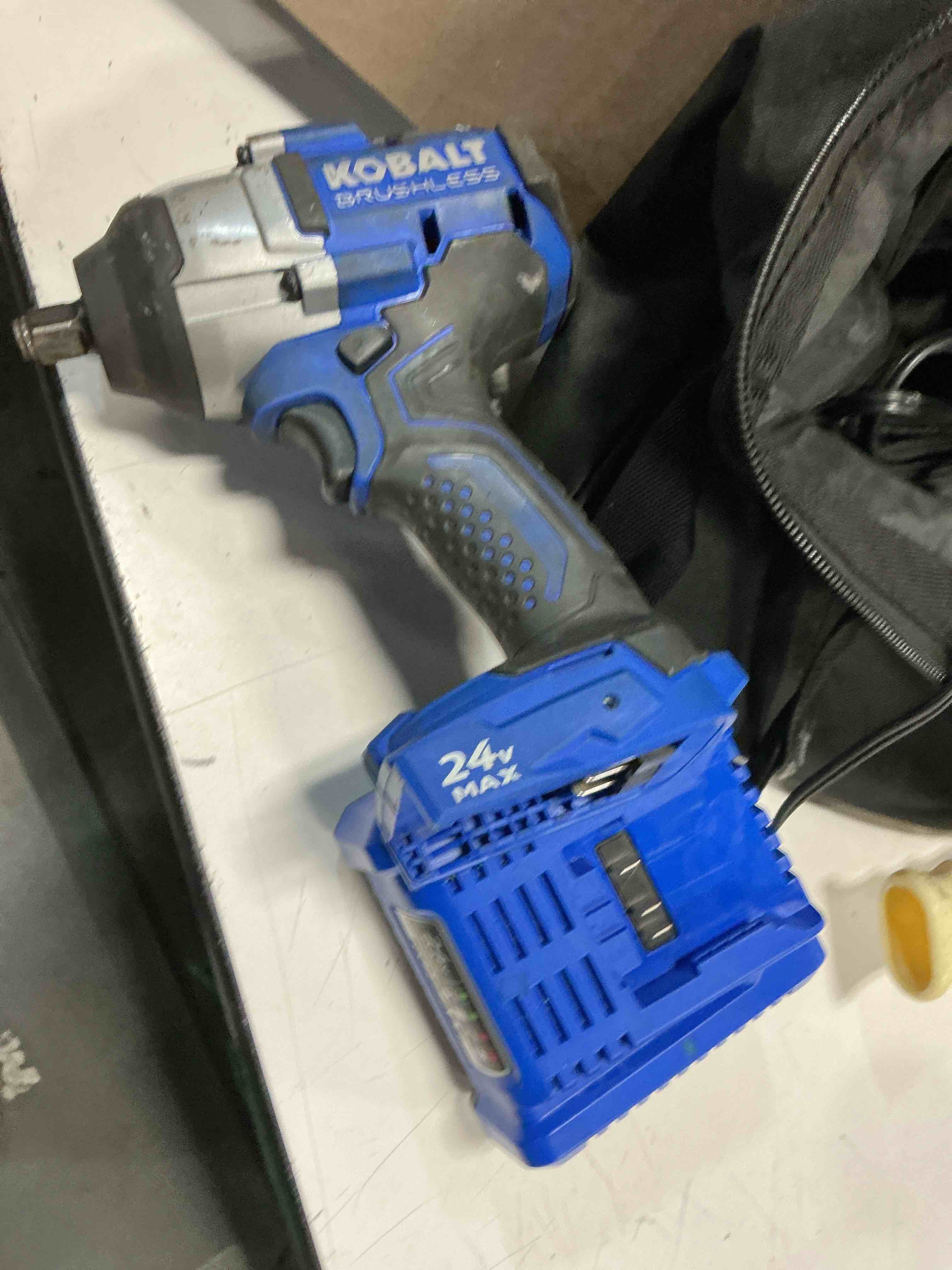 Condition photo showing As Is for kobalt 24-volt variable speed brushless 3/8-in drive cordless impact wrench (battery not