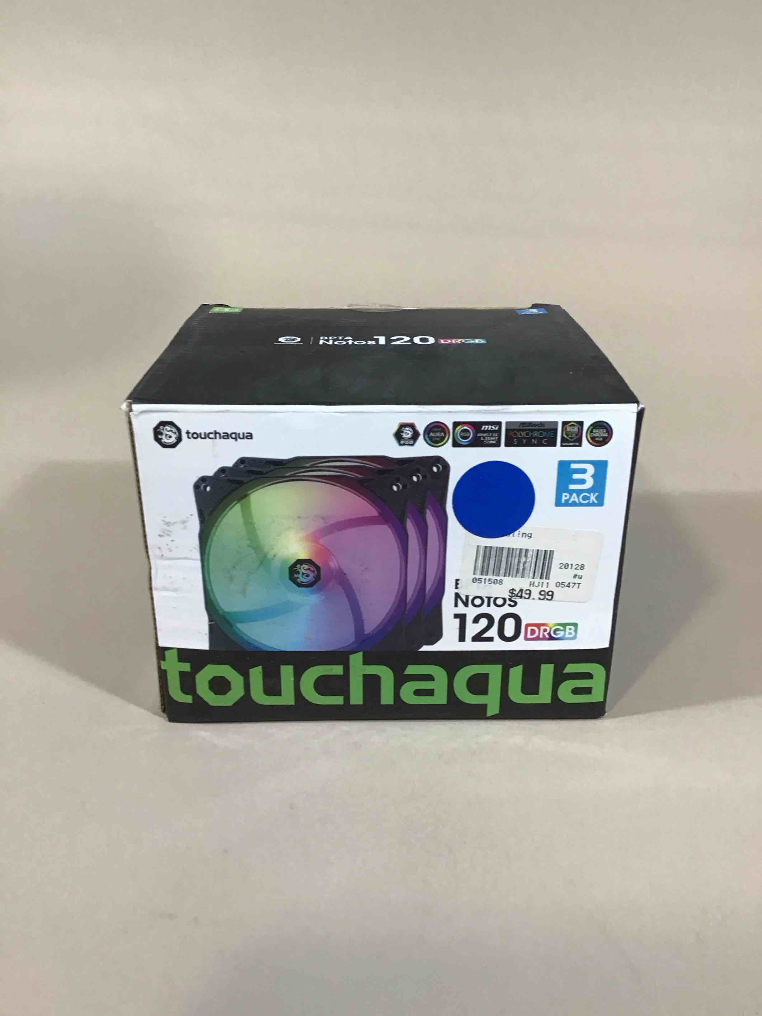 Bitspower Notos 120mm Case Fan  DRGB Computer Fan PWM PC Cooling Fan LED High Airflow Desktop Silent Cooler 1800 RPM w/PWM Fan Hub Digital RGB Controller (3 Pack)