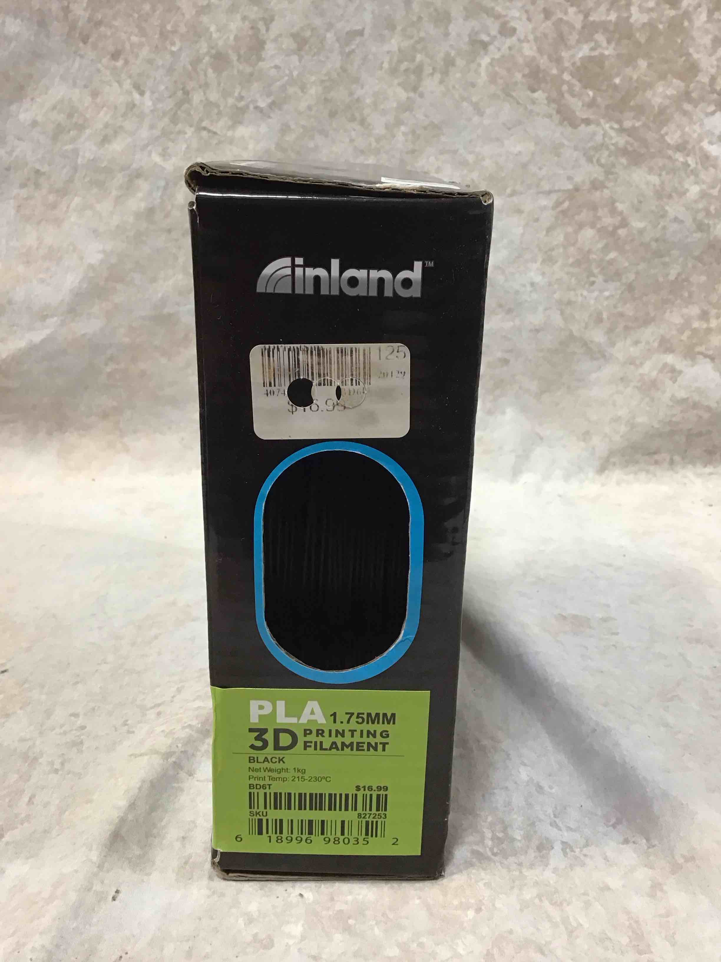 black pla 3d printer filament 1.75 mm 1 kg 2.2 lbs