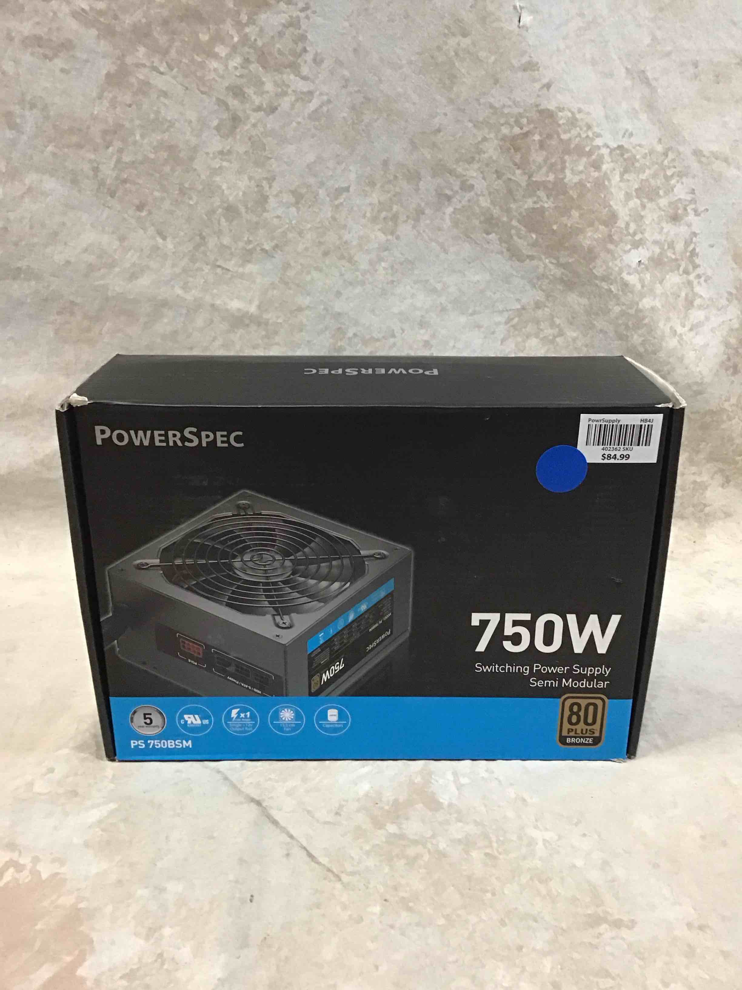 Condition photo showing Good Condition for powerspec 750w power supply semi modular 80 plus bronze certified atx psu active pfc sli crossfire ready gaming pc computer switching power supply, ps 750bsm (b08yyjhnmh)