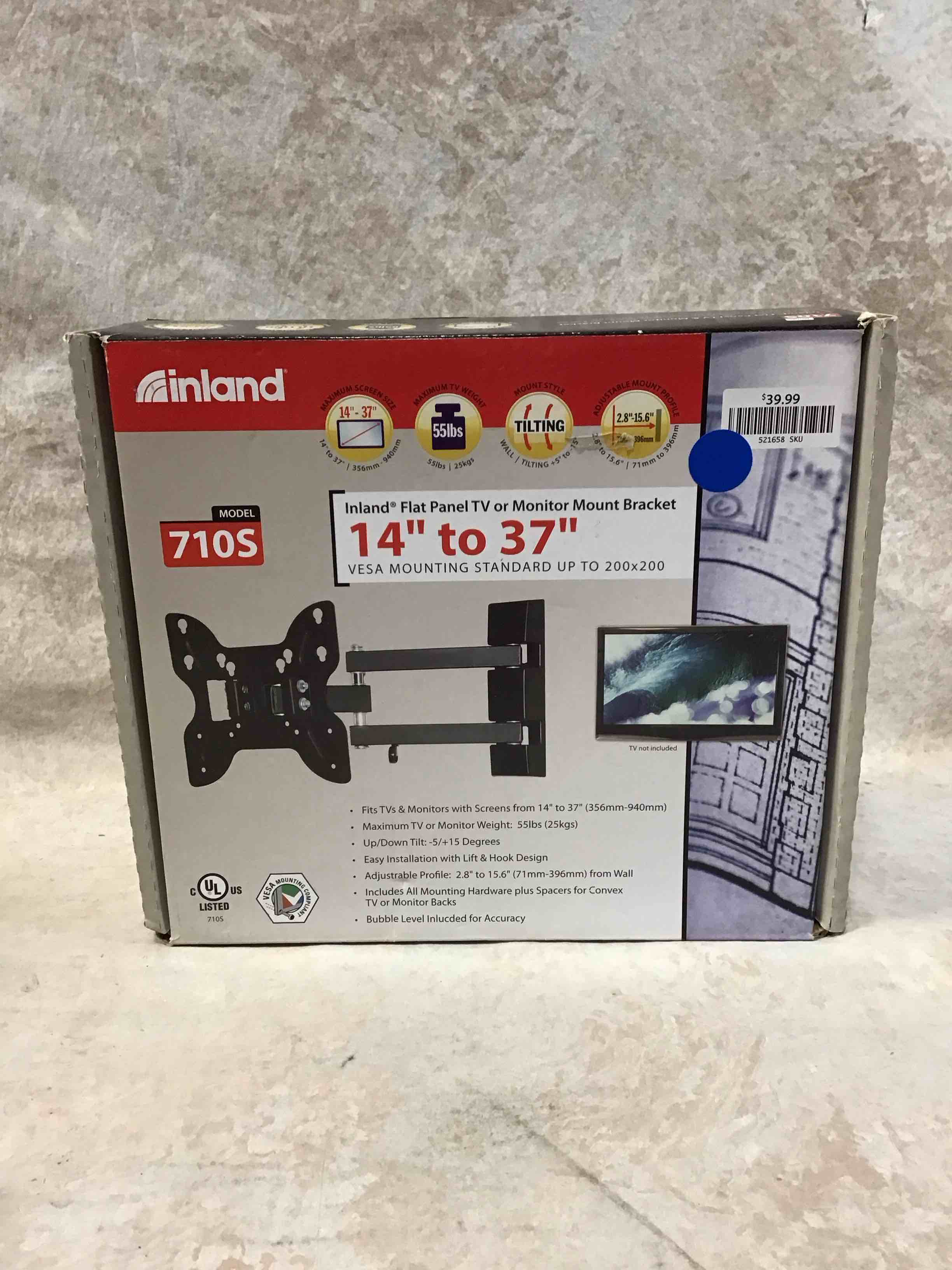 Condition photo showing Good Condition for inland 14"-42" swivel tv/monitor wall mount 710s