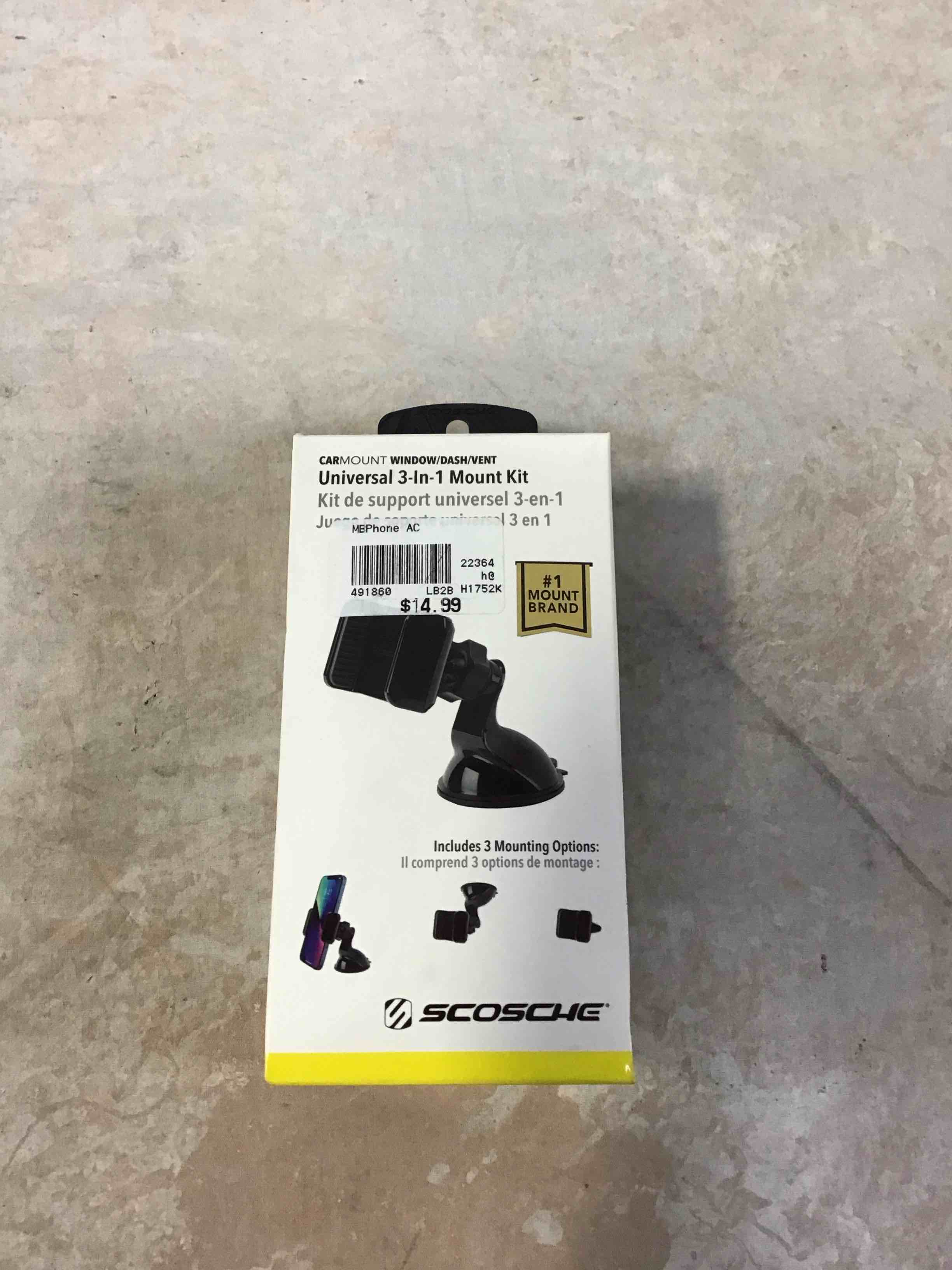 scosche - 3-in-1 universal vent/window/dash mount for mobile phones - black