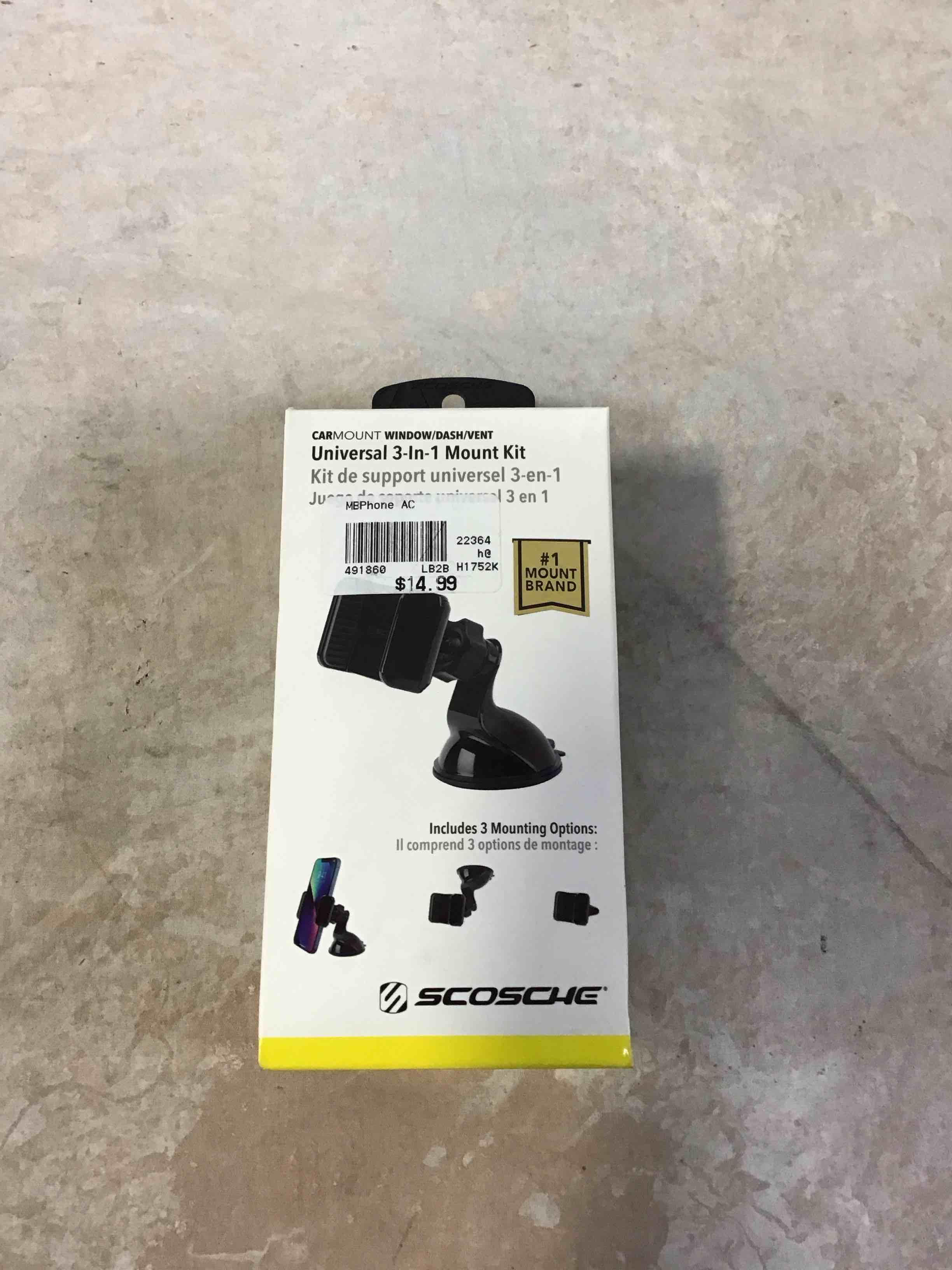 Condition photo showing Good Condition for scosche - 3-in-1 universal vent/window/dash mount for mobile phones - black