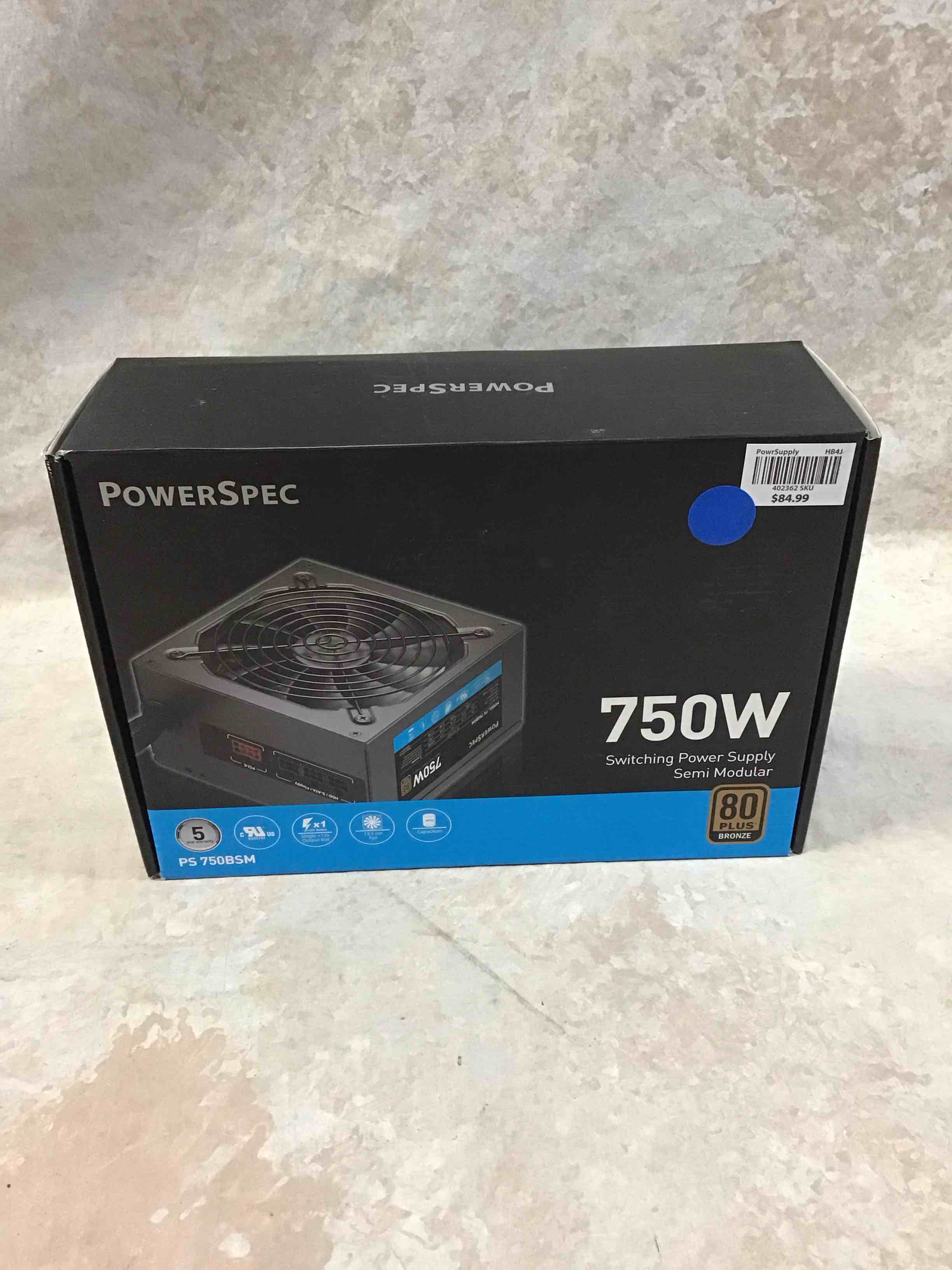powerspec 750w power supply semi modular 80 plus bronze certified atx psu active pfc sli crossfire ready gaming pc computer switching power supply, ps 750bsm (b08yyjhnmh)