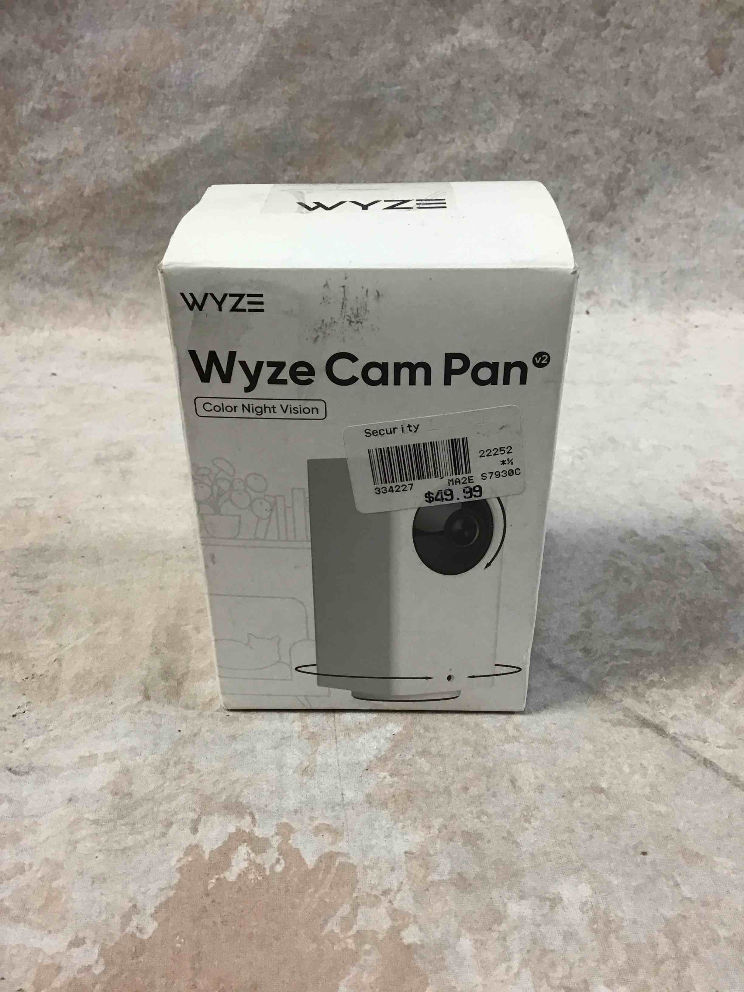 wyze - pan v2 indoor wired 1080p hd securtiy camera - white