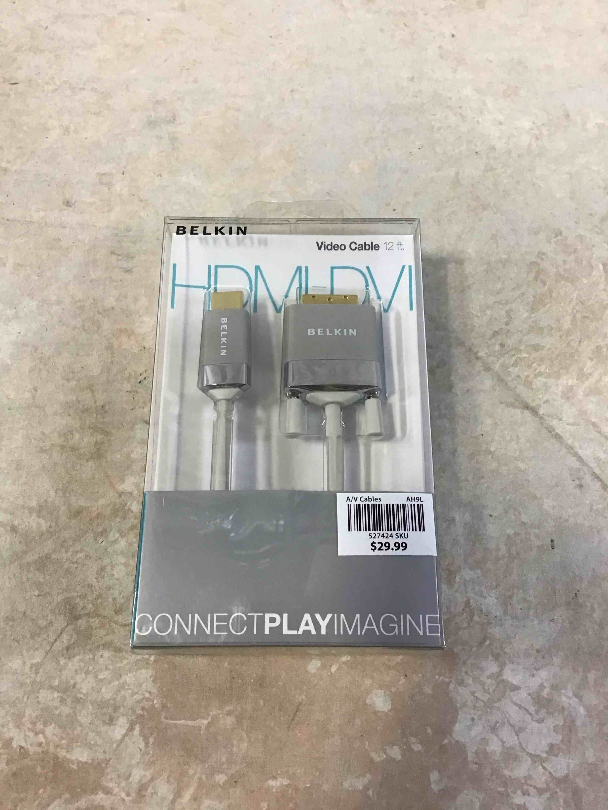 Condition photo showing New/Like New for belkin av22401-12-wht hdmi to dvi-d cable adapter