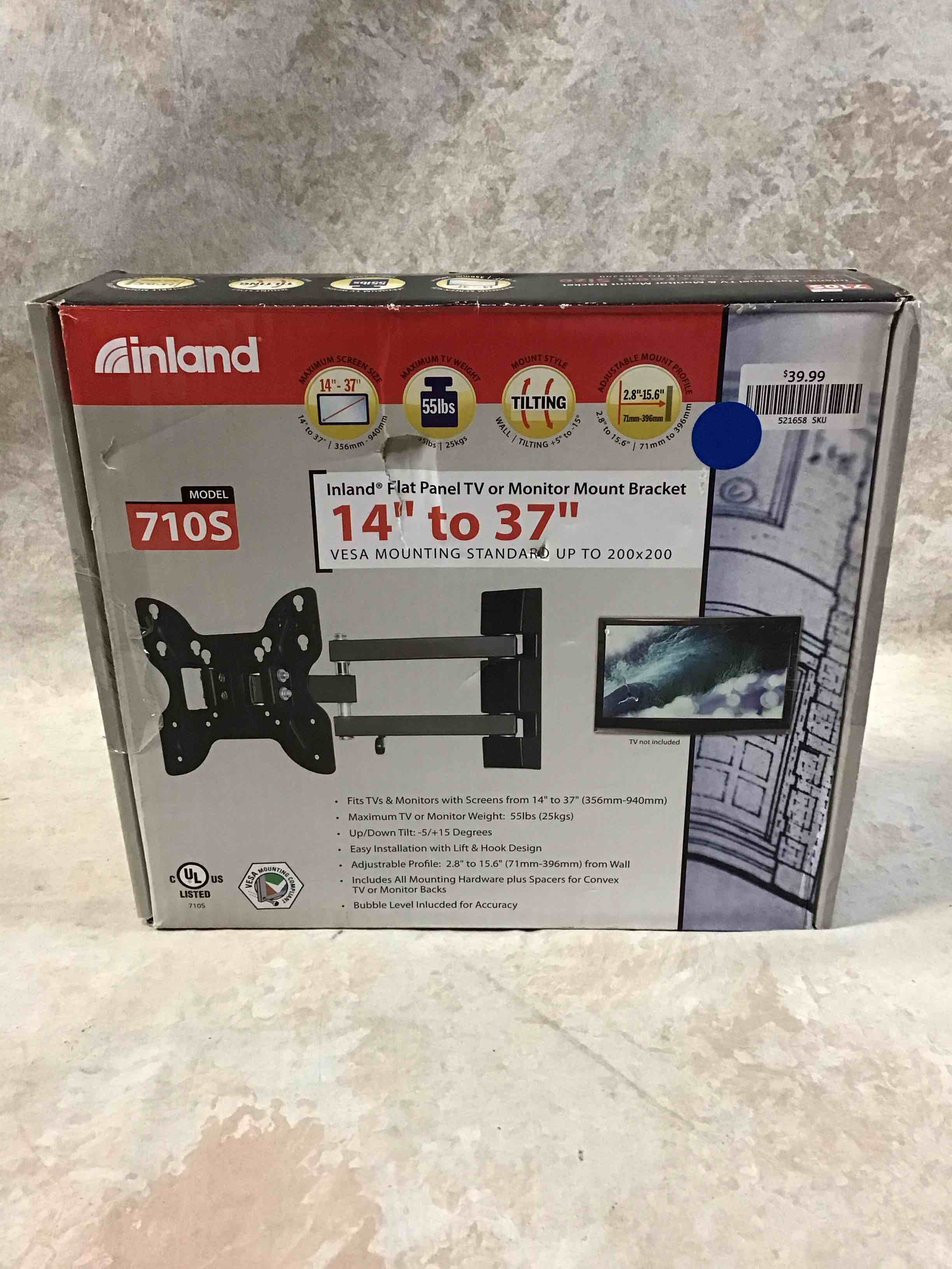 Condition photo showing Good Condition for inland 14"-42" swivel tv/monitor wall mount 710s