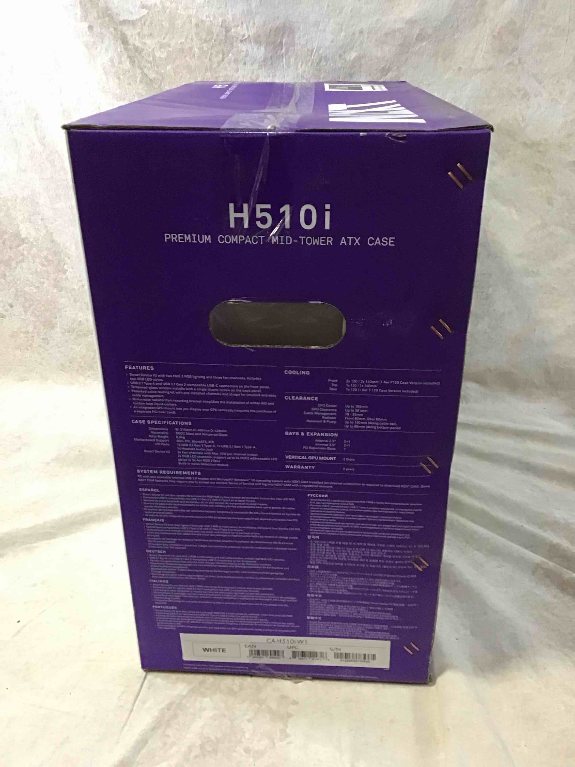 Condition photo showing New/Like New for nzxt case h510i tg mid-tower usb matte white