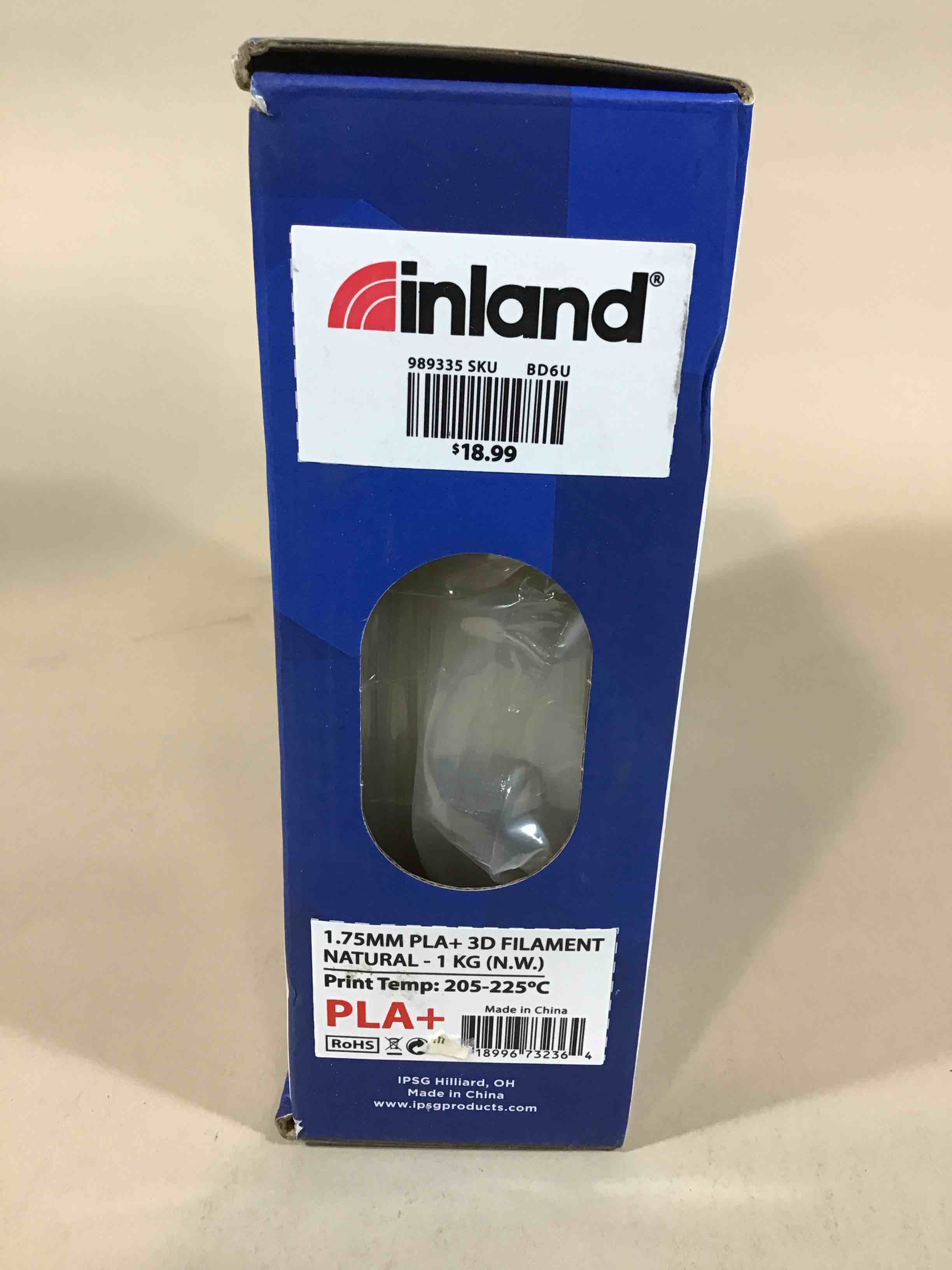 Condition photo showing New/Like New for inland pla+ 3d filament natural 