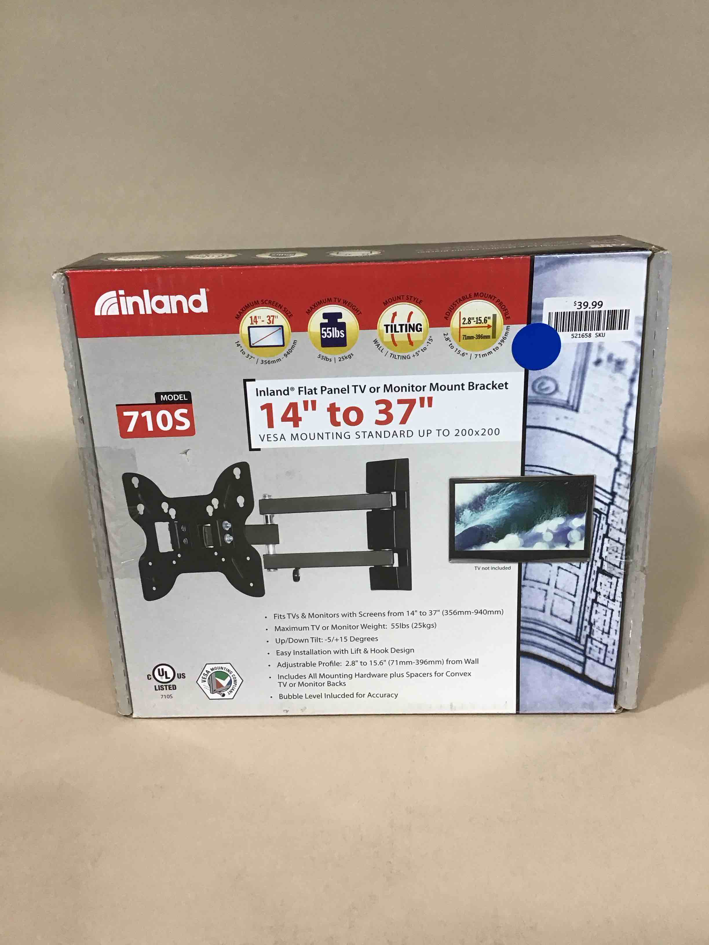 Condition photo showing Good Condition for inland 14"-42" swivel tv/monitor wall mount 710s