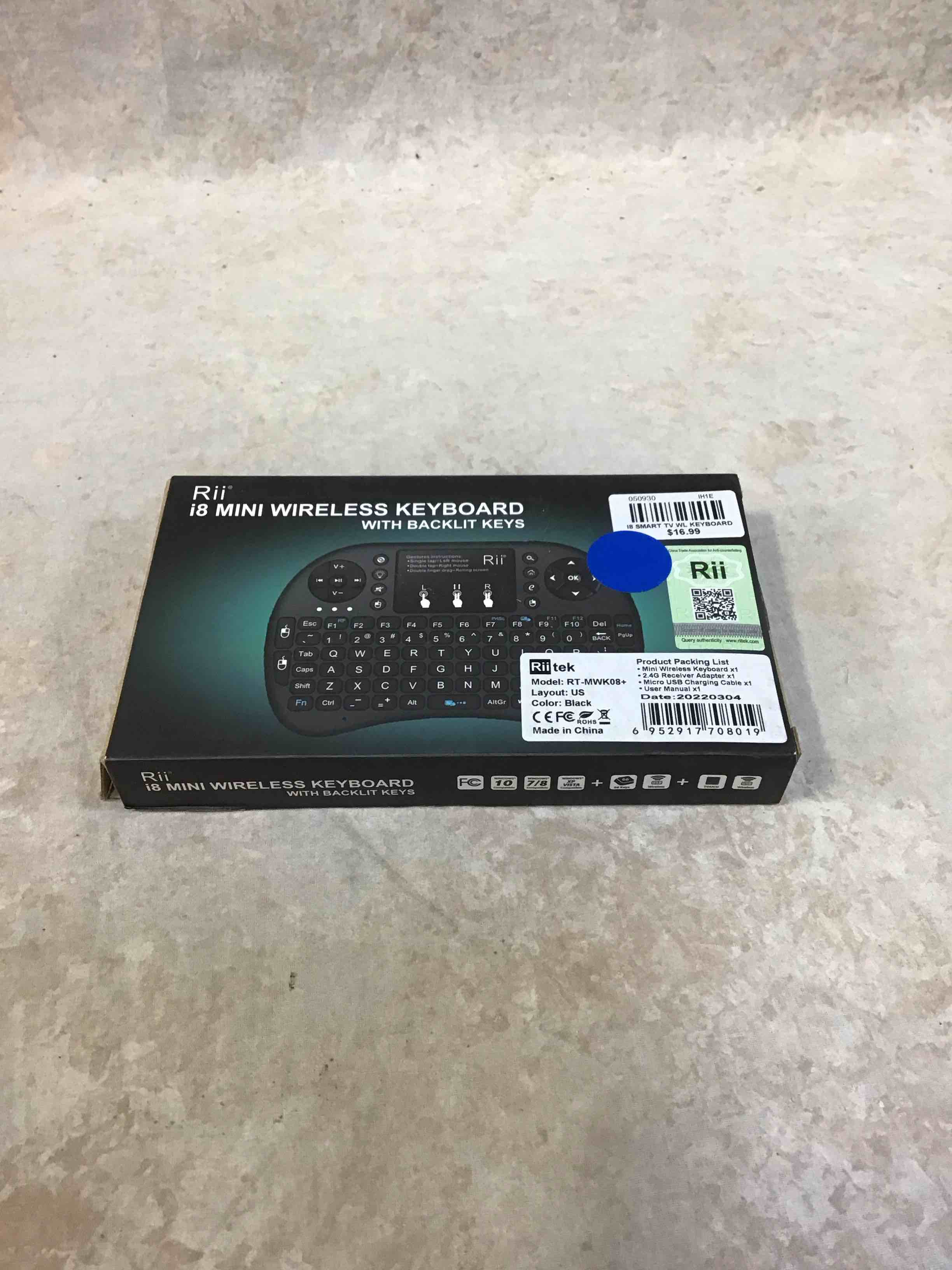 Condition photo showing Good Condition for hebrew layout backlit rii i8+ mini wireless keyboard for smart tv android box