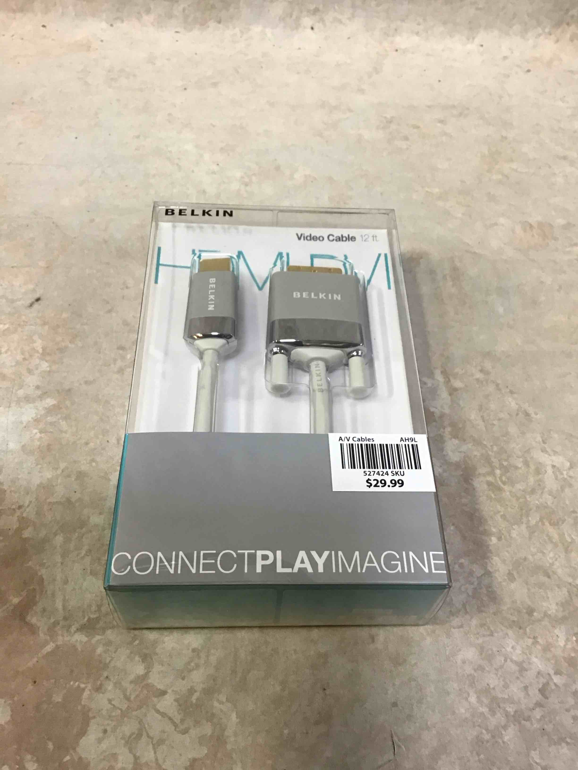 Condition photo showing New/Like New for belkin av22401-12-wht hdmi to dvi-d cable adapter