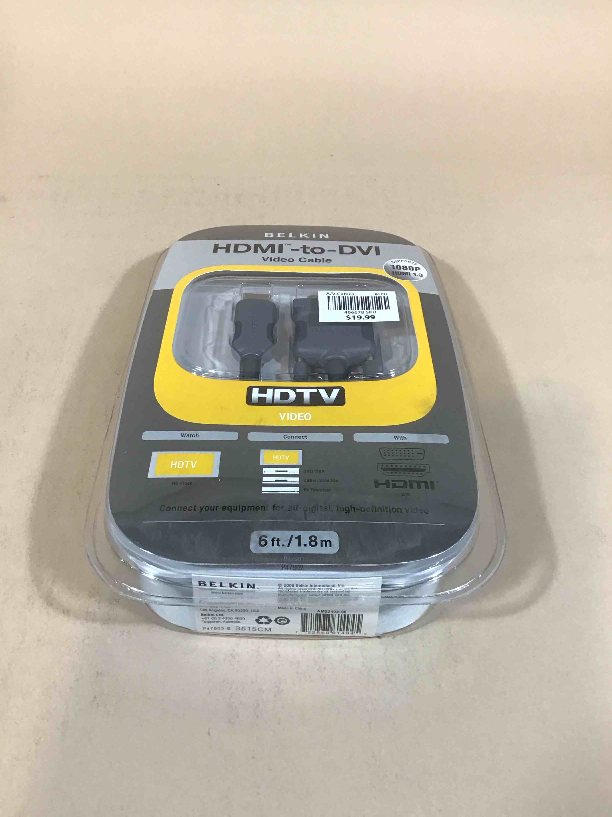 Condition photo showing New/Like New for belkin hdmi to dvi-d cable