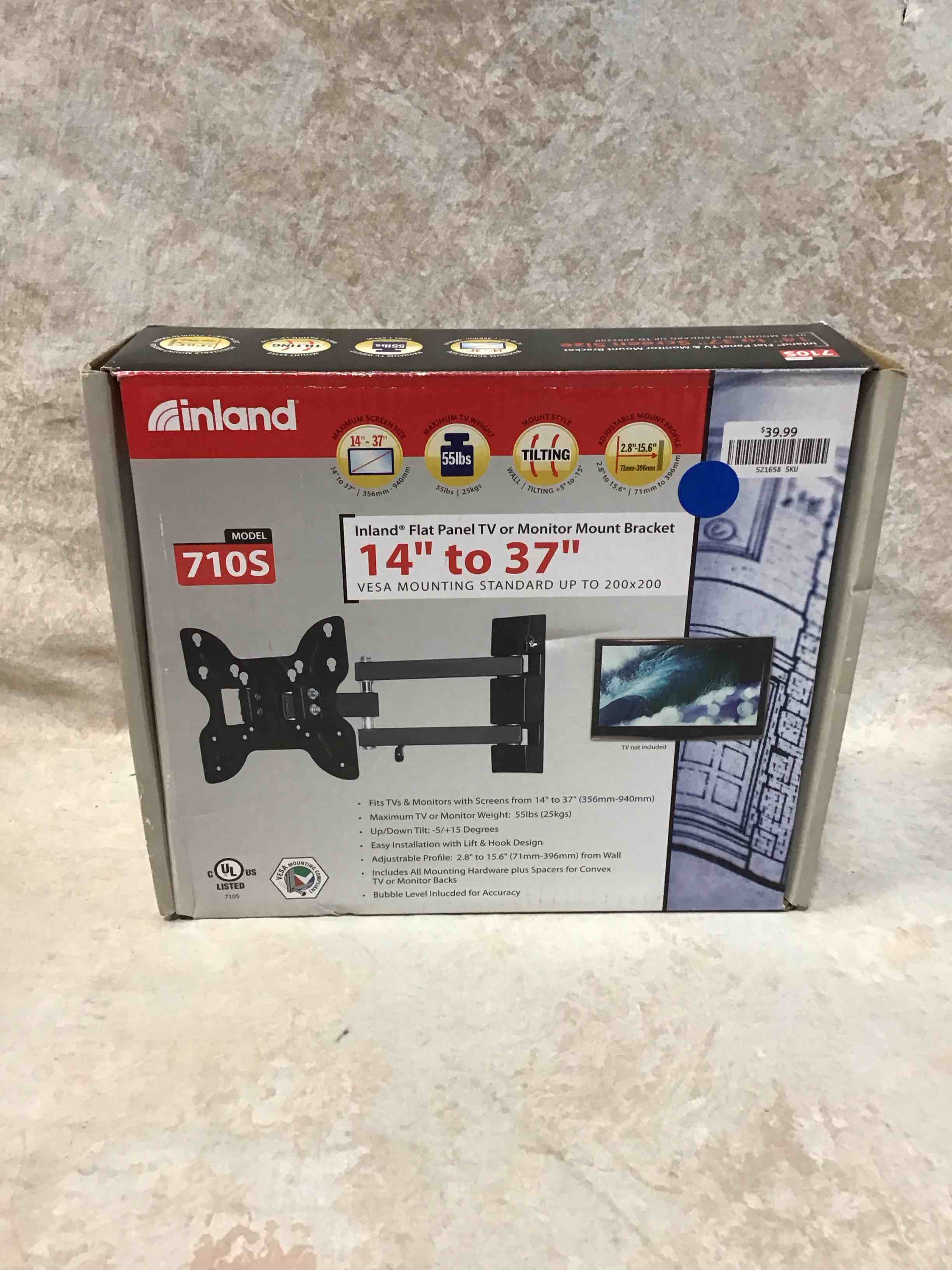 Inland 14"-42" Swivel TV/Monitor Wall Mount 710S
