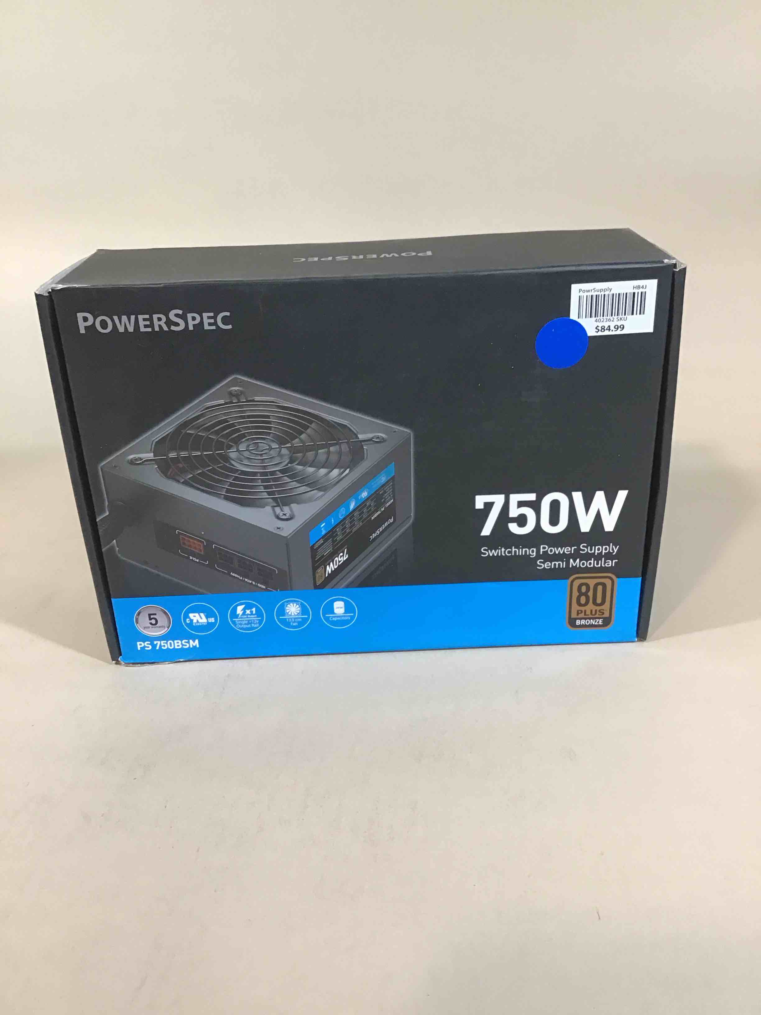 powerspec 750w power supply semi modular 80 plus bronze certified atx psu active pfc sli crossfire ready gaming pc computer switching power supply, ps 750bsm (b08yyjhnmh)