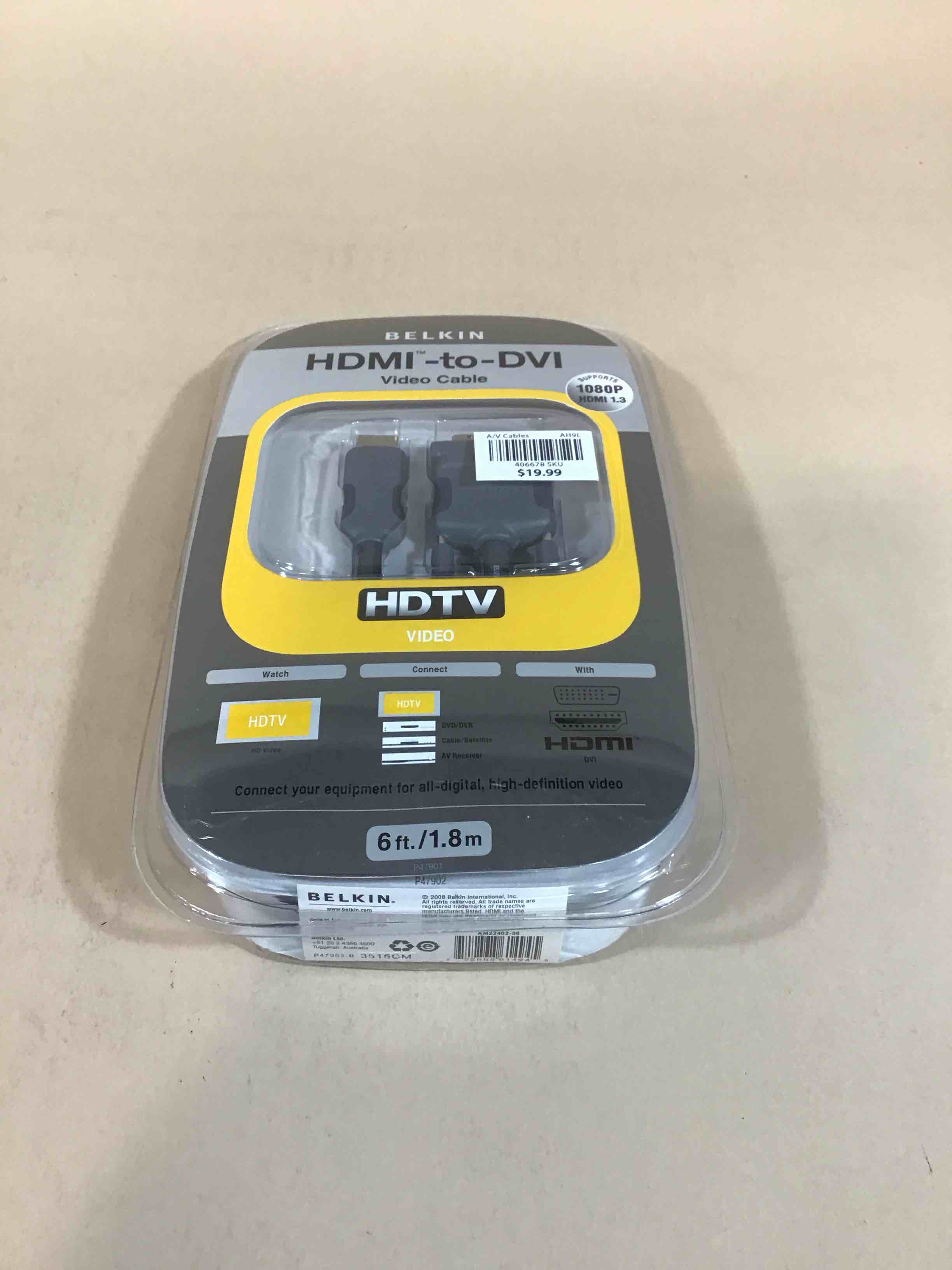 Condition photo showing New/Like New for belkin hdmi to dvi-d cable