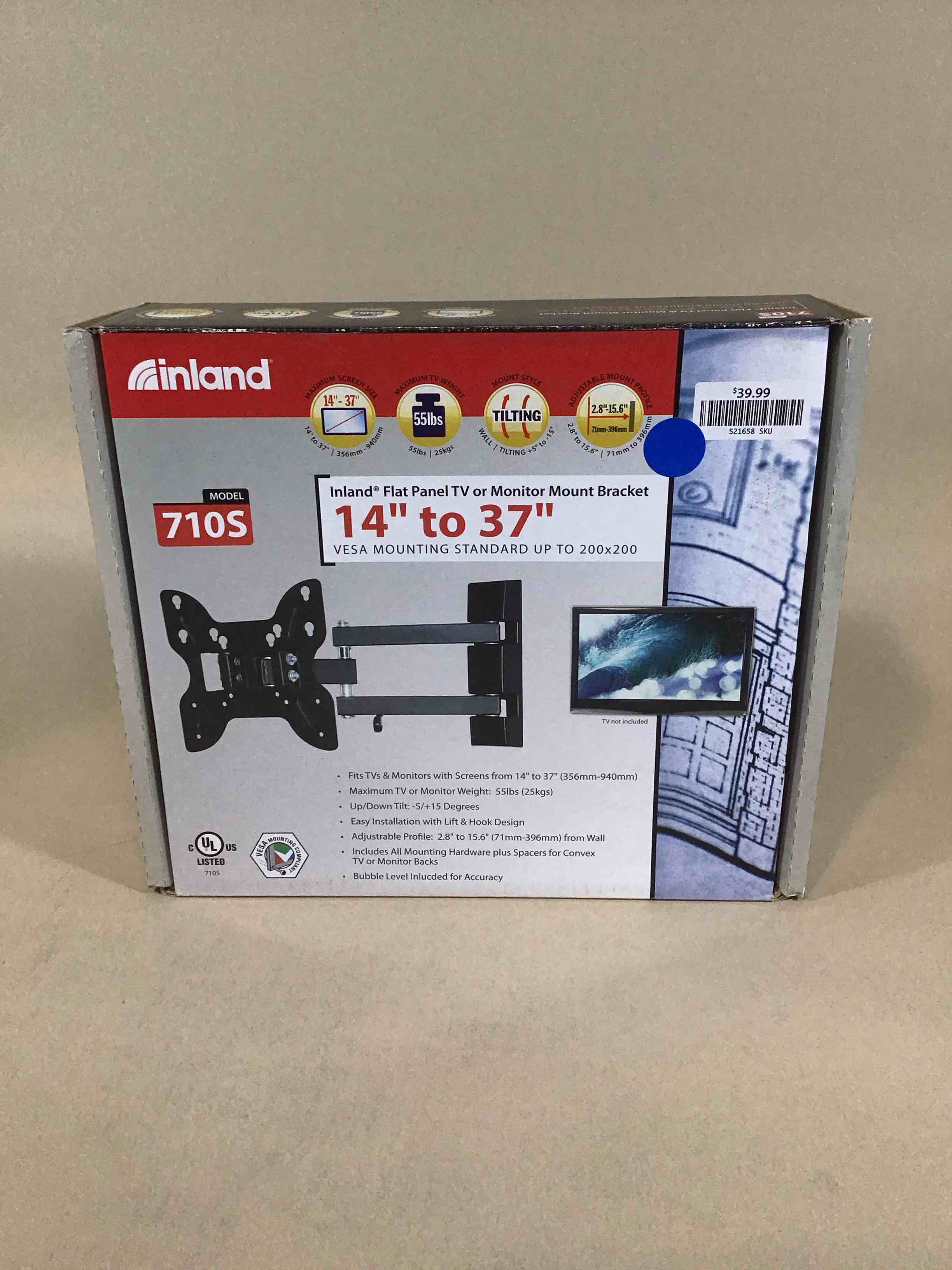 Condition photo showing Good Condition for inland 14"-42" swivel tv/monitor wall mount 710s