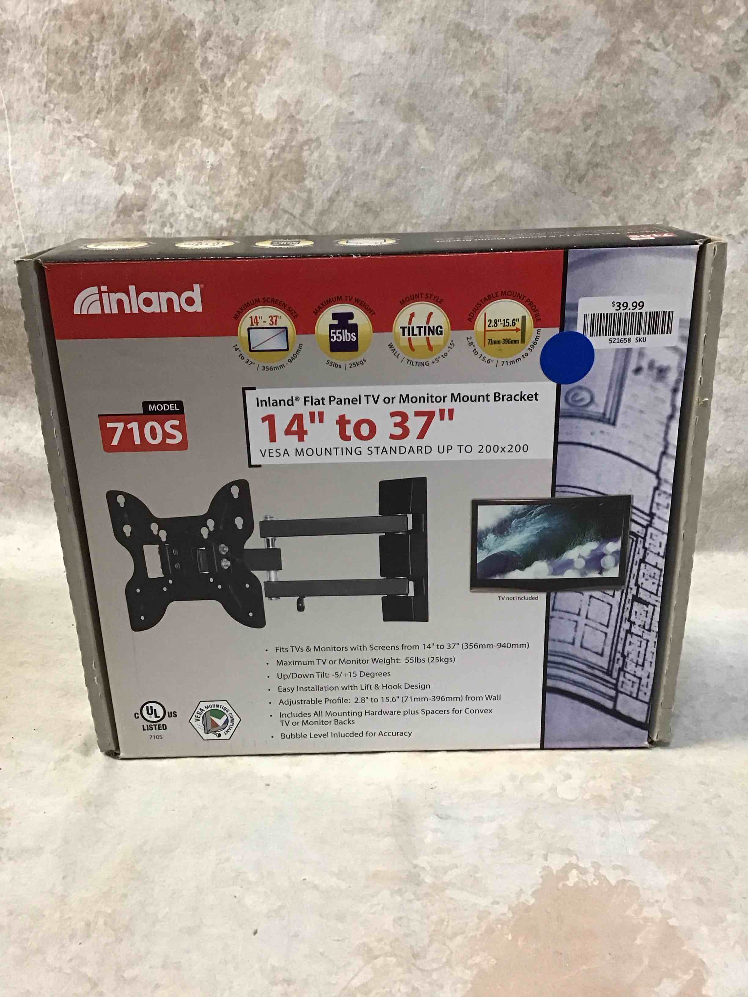 Inland 14"-42" Swivel TV/Monitor Wall Mount 710S