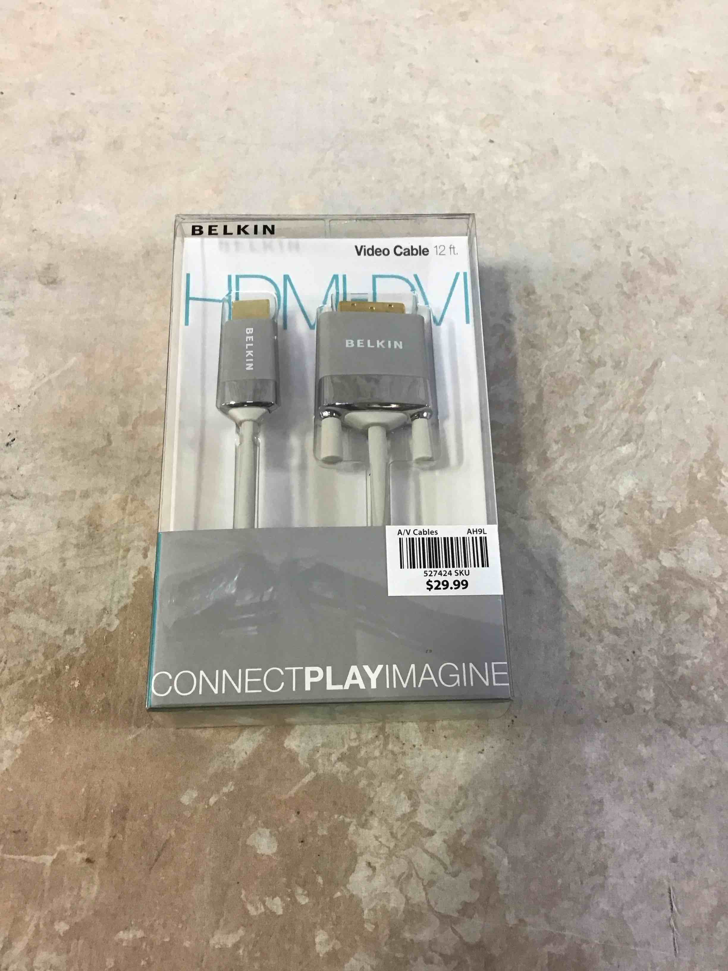 Condition photo showing New/Like New for belkin av22401-12-wht hdmi to dvi-d cable adapter