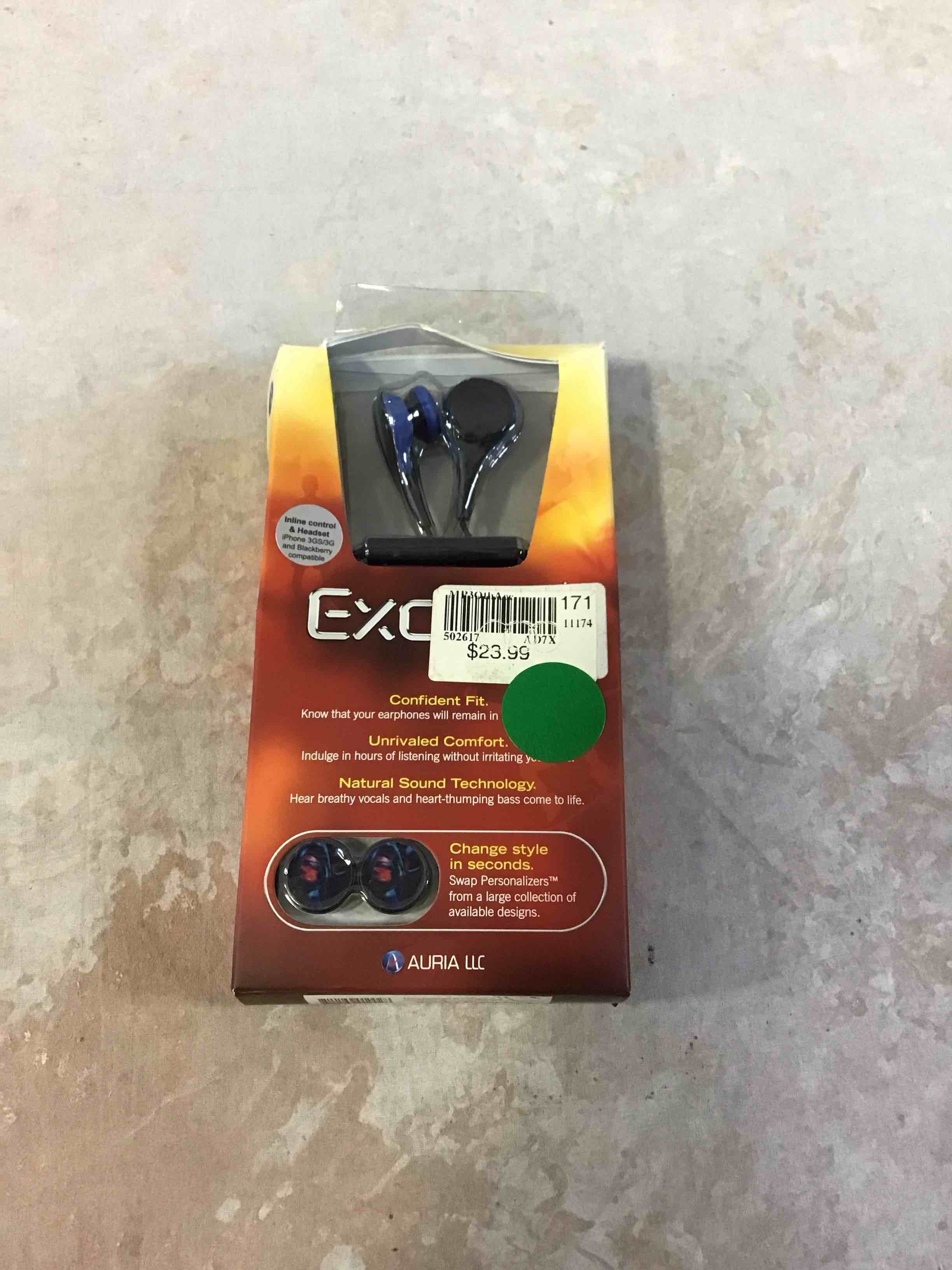 Condition photo showing New/Like New for exceed sport earphones xfit mic volume track controls mobile phone ready