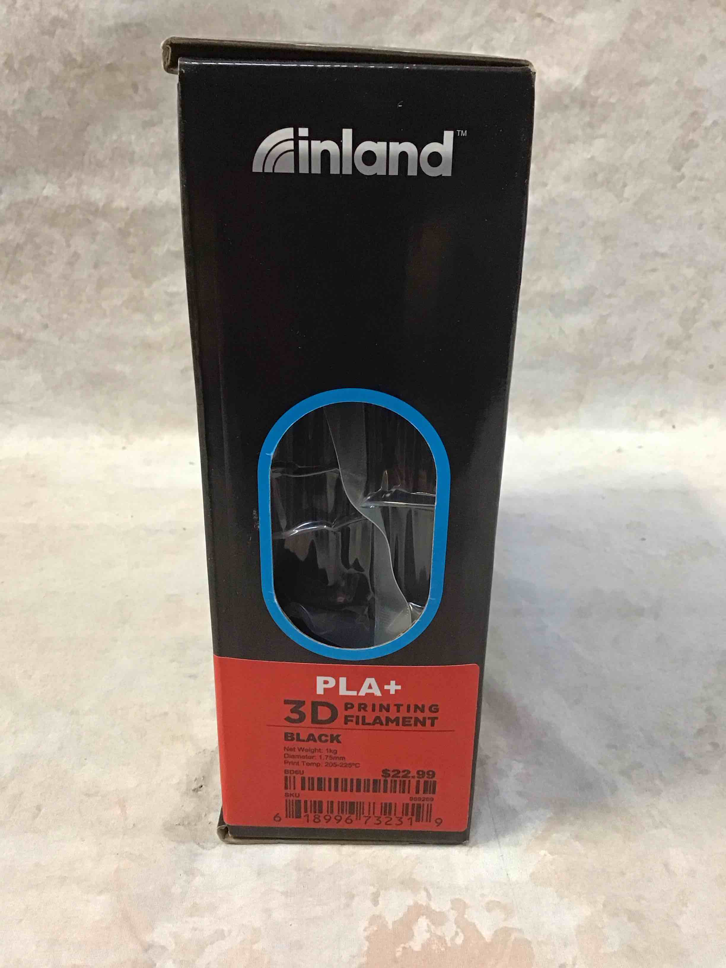 inland pla plus (pla+) 3d printer filament 1.75mm - pla pro dimensional accuracy +/- 0.03 mm - 1 kg spool (2.2 lbs) – fits most fdm/fff printers – odor free, clog free 3d printing filaments - black (b081s6bmcd)