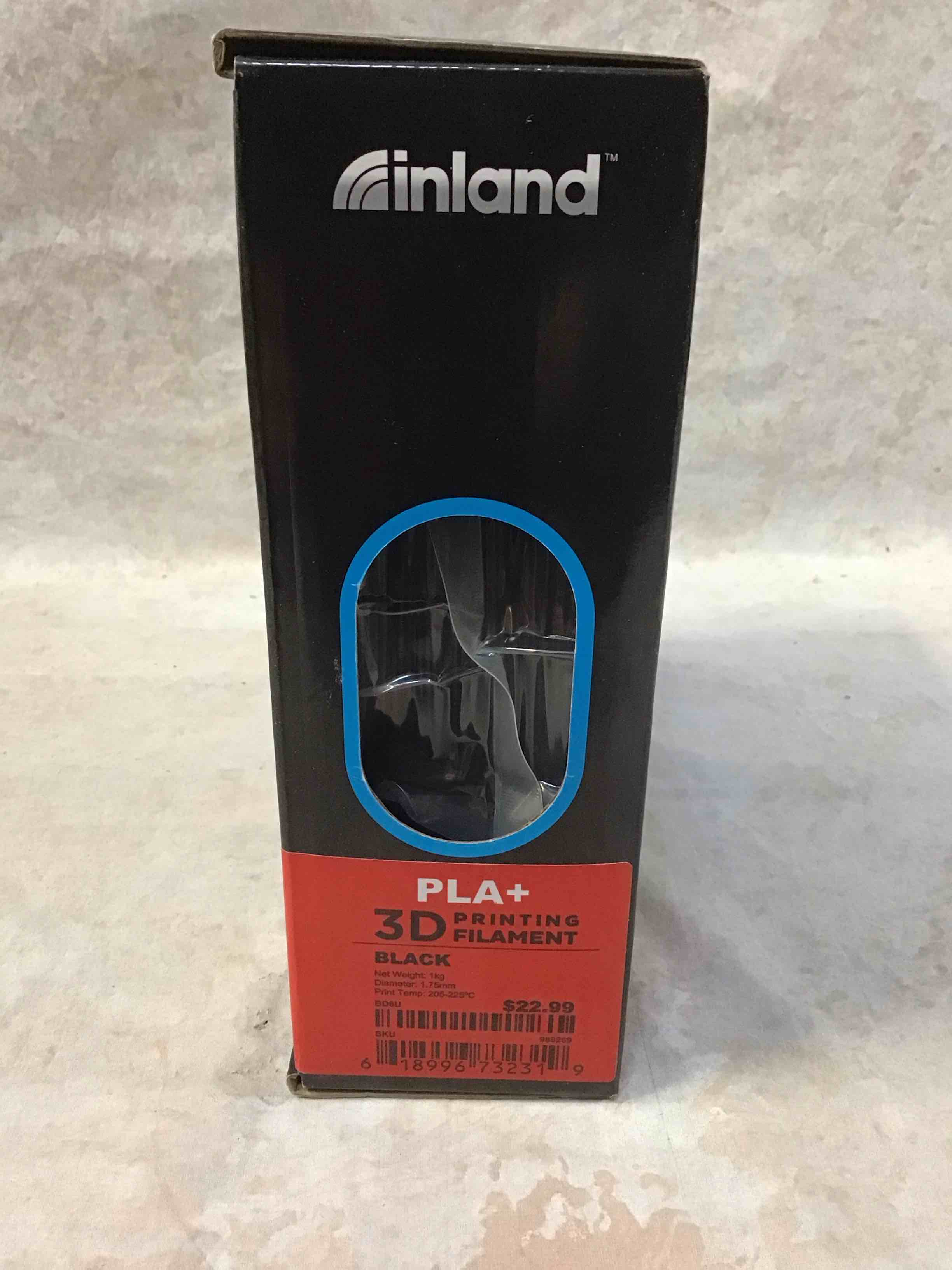 Condition photo showing New/Like New for inland pla plus (pla+) 3d printer filament 1.75mm - pla pro dimensional accuracy +/- 0.03 mm - 1 kg spool (2.2 lbs) – fits most fdm/fff printers – odor free, clog free 3d printing filaments - black (b081s6bmcd)