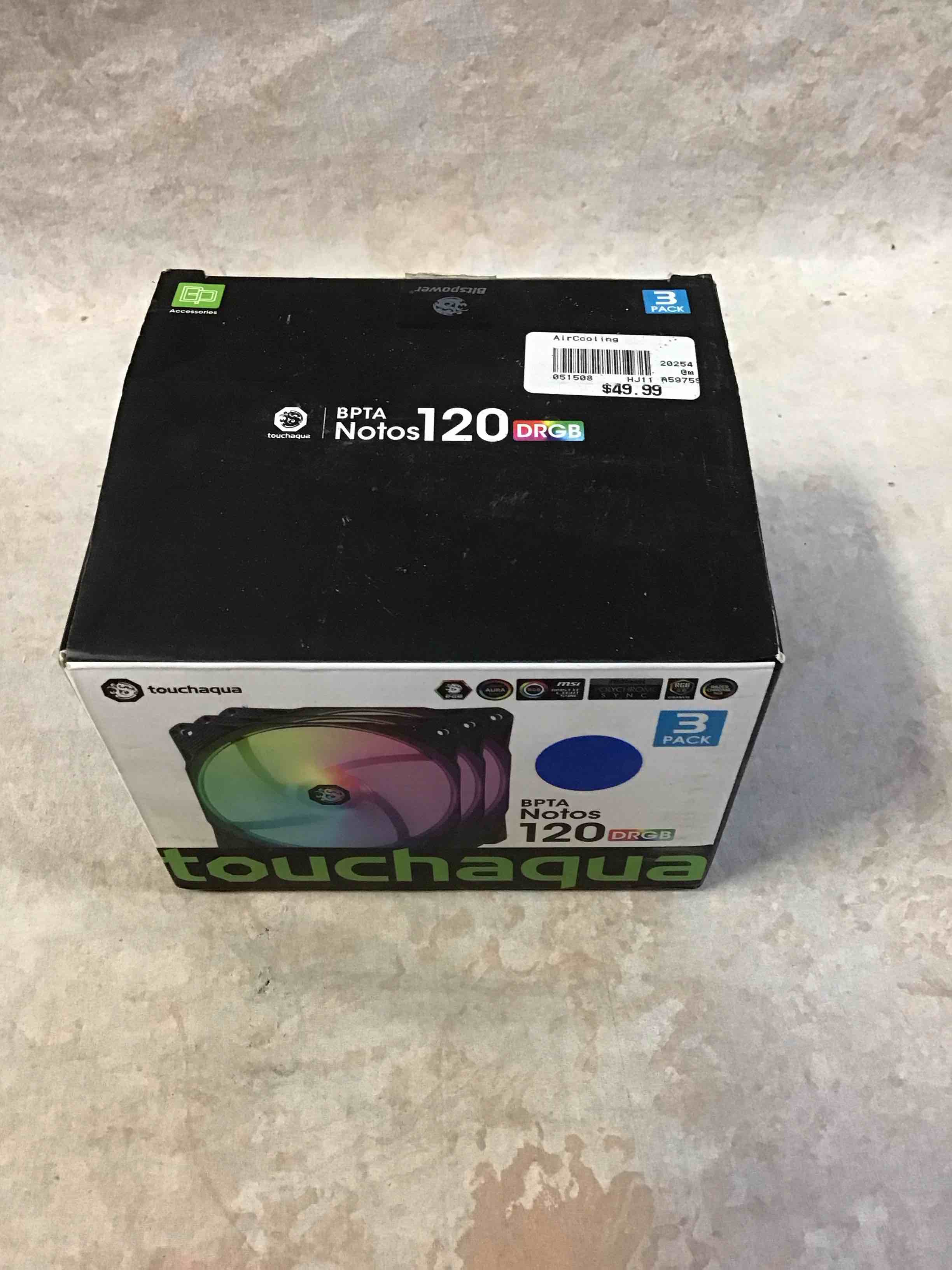 bitspower notos 120mm case fan  drgb computer fan pwm pc cooling fan led high airflow desktop silent cooler 1800 rpm w/pwm fan hub digital rgb controller (3 pack)