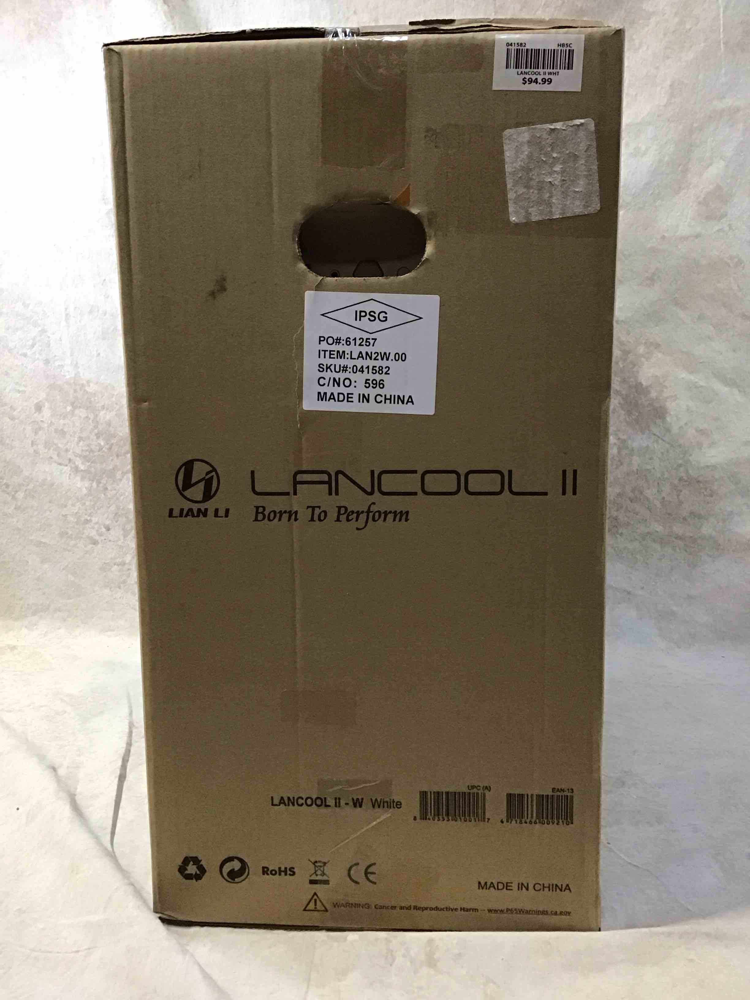 Condition photo showing New/Like New for lancool ii - w - tower - extended atx - windowed side panel (tempered glass) - no power supply - white - usb/audio