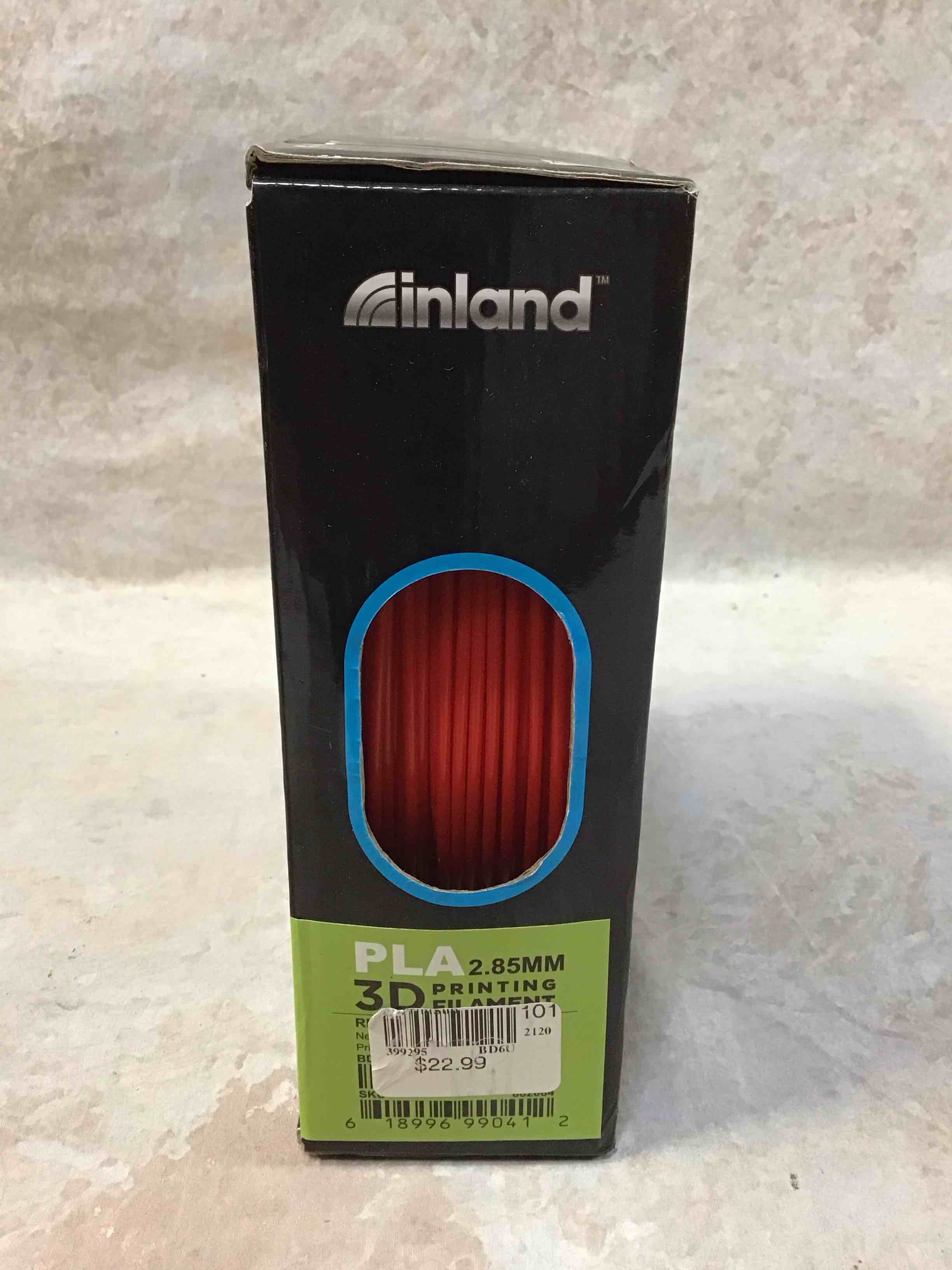 inland pla 3d printer filament 2.85mm - dimensional accuracy +/- 0.03mm - 1kg cardboard spool (2.2 lbs) fits most fdm/fff printers odor free  clog free filaments - red red 2.85mm