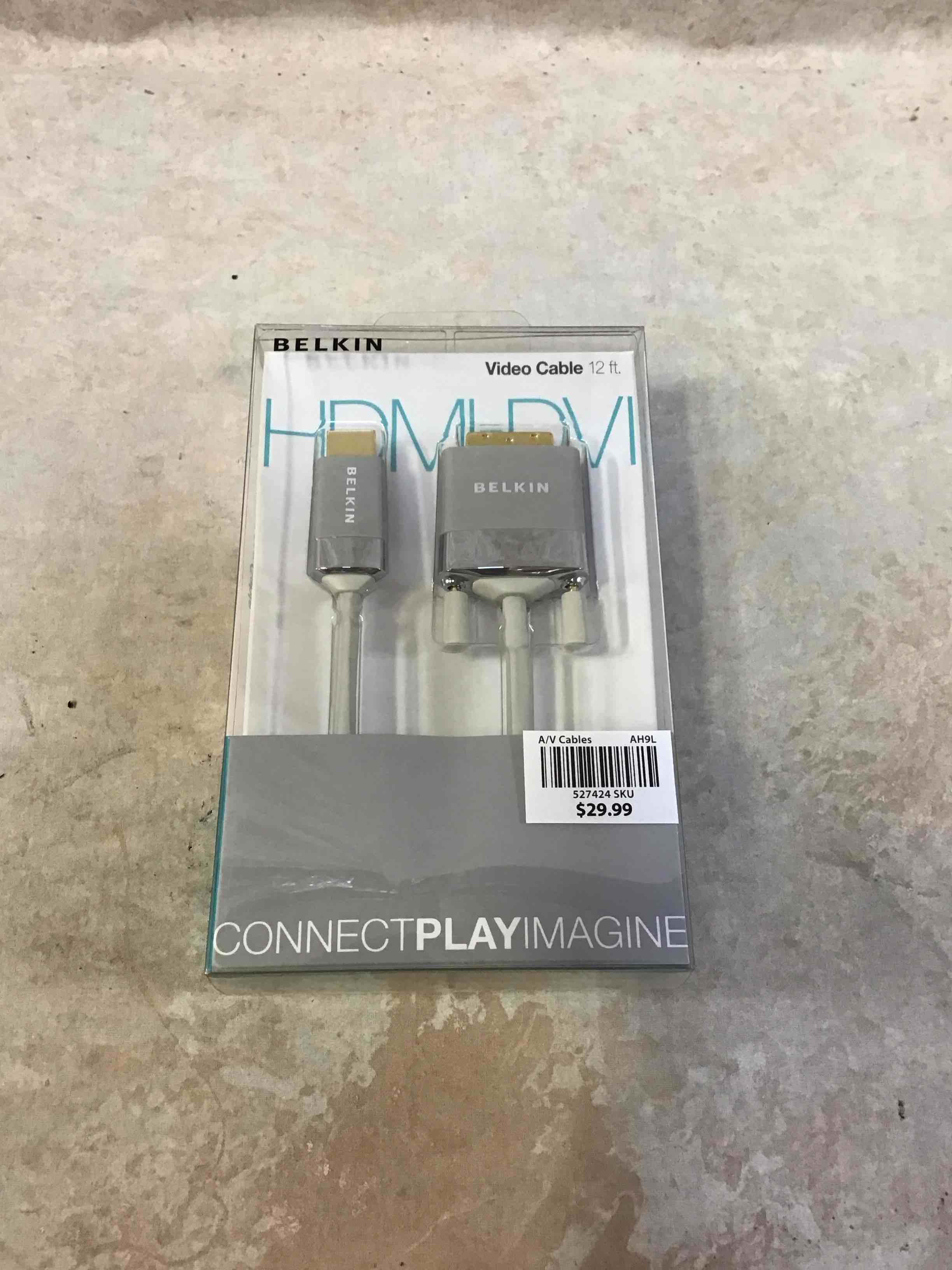 Condition photo showing New/Like New for belkin av22401-12-wht hdmi to dvi-d cable adapter