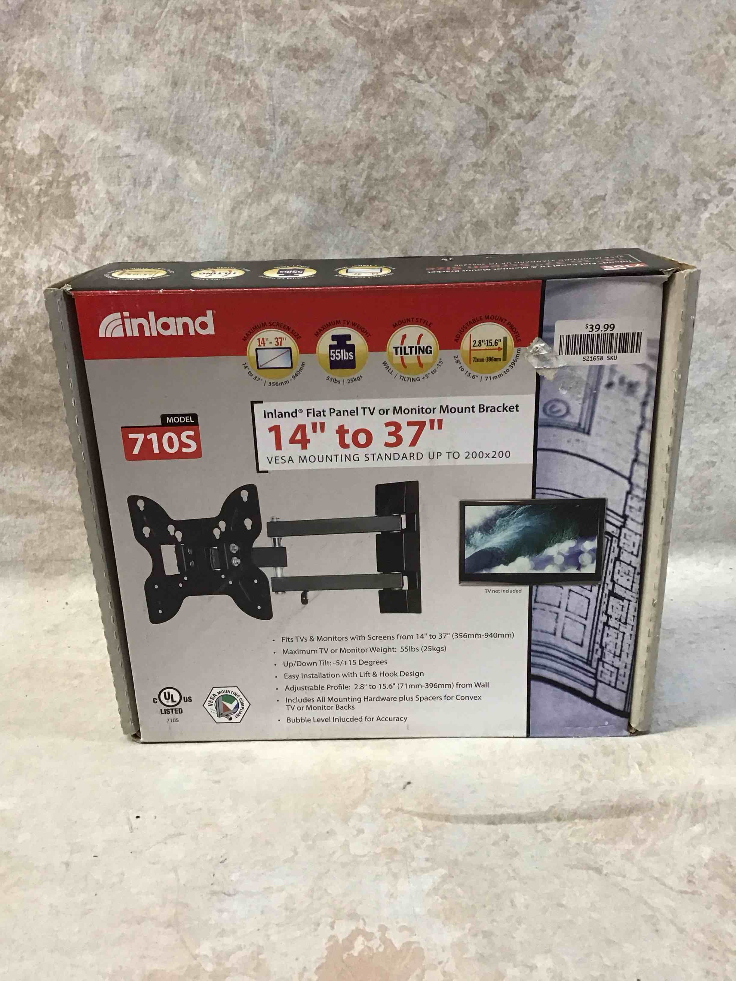 Condition photo showing Good Condition for inland 14"-42" swivel tv/monitor wall mount 710s