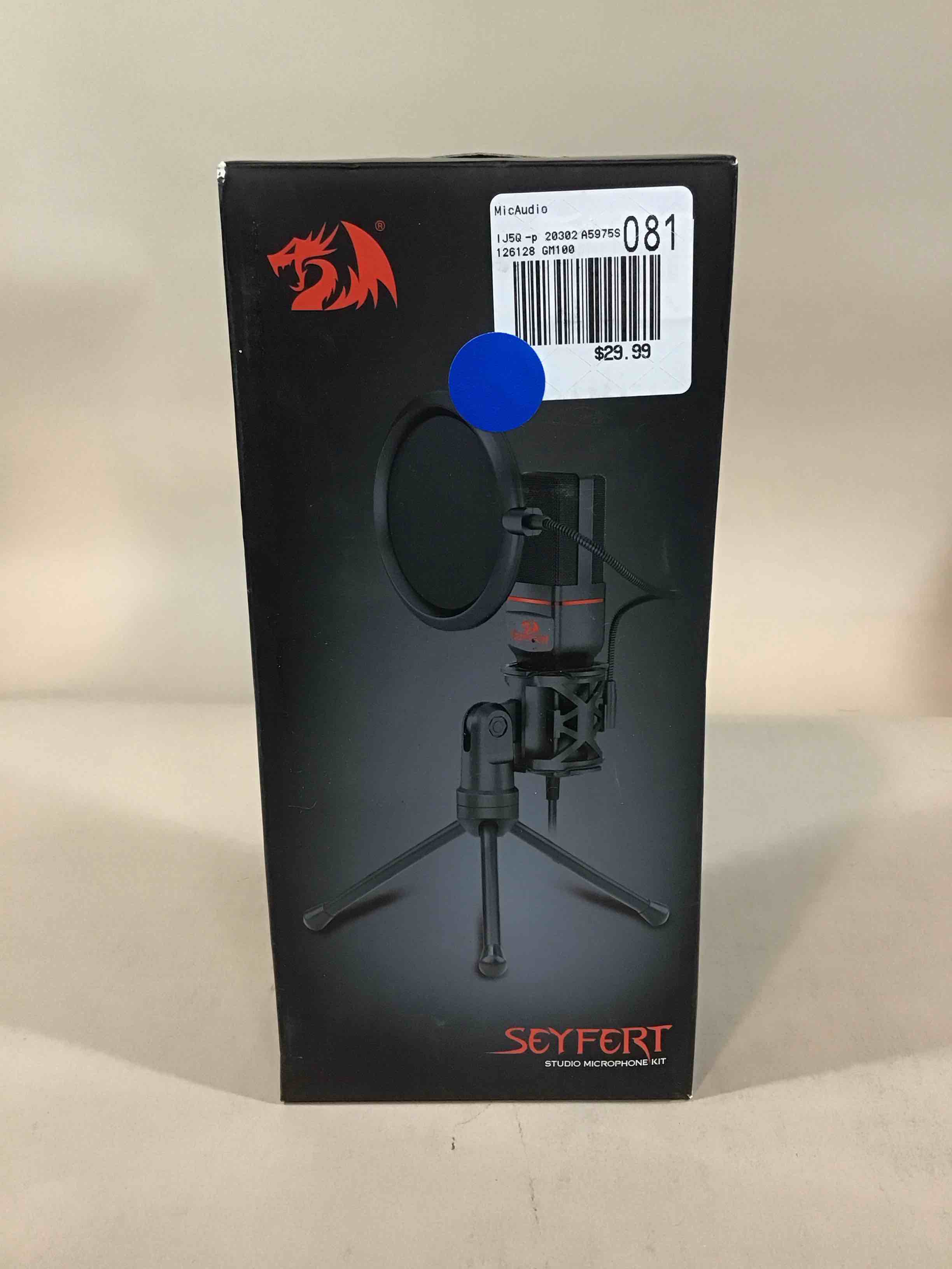 redragon gm100 omni condenser pro microphone mic stand tripod audio 3.5mm jack