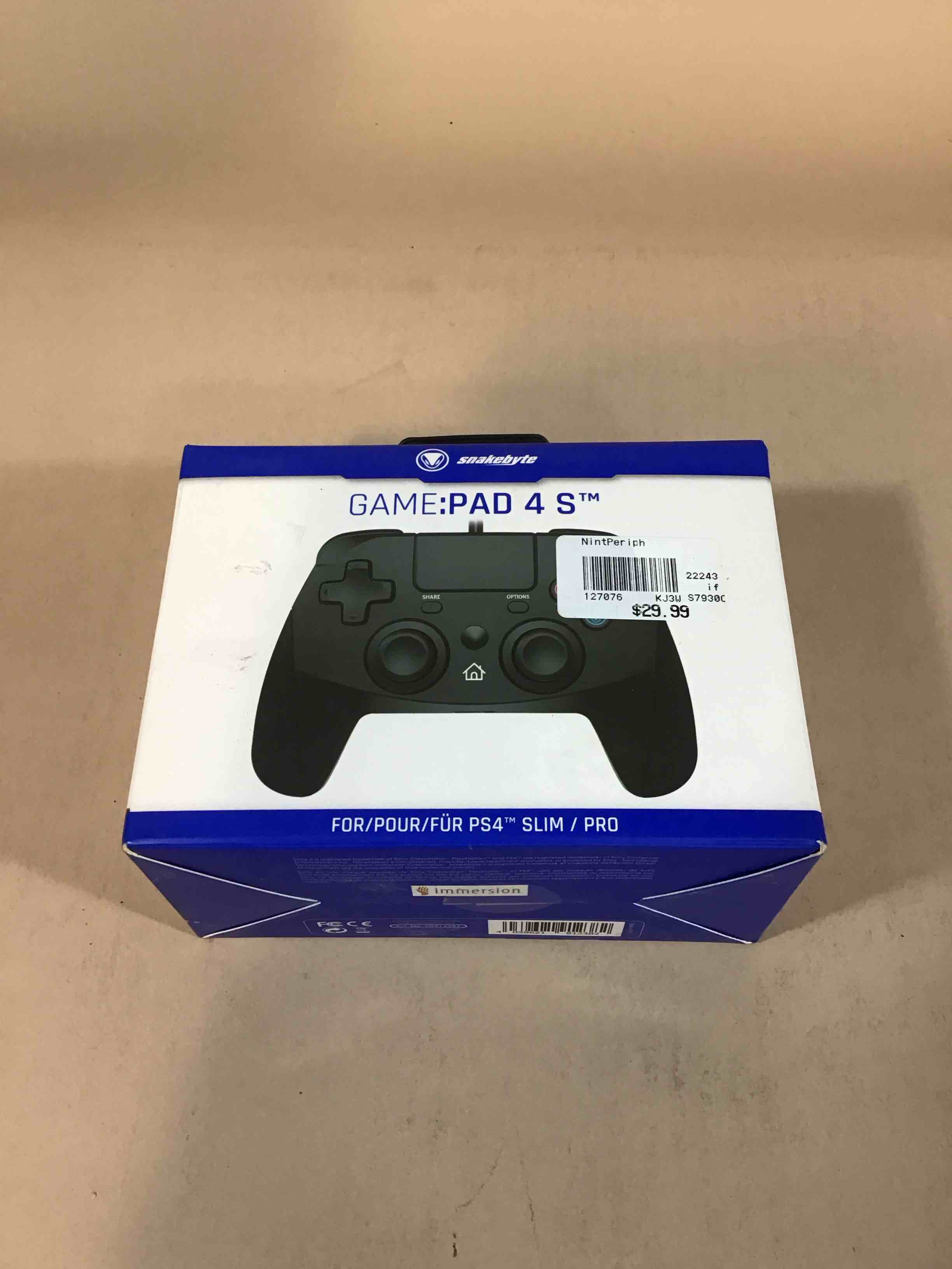 Condition photo showing Good Condition for snakebyte playstation 4 game: pad 4 s wired controller, black